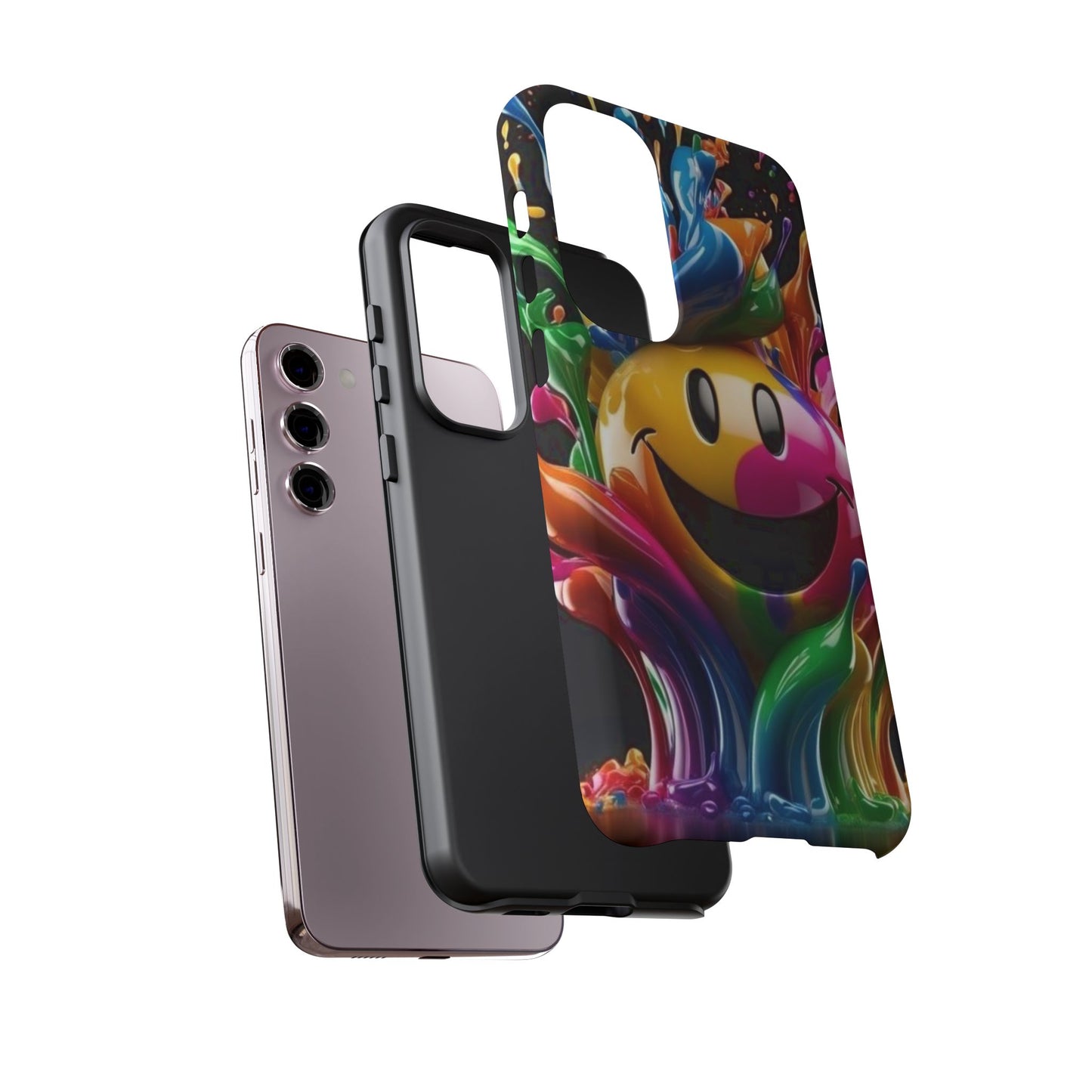 Colorful Smiley Phone Case - Fun and Funky, Vibrant Design, Gift for Friends, Cute Accessories, Unique Phone Cover | Samsung Case