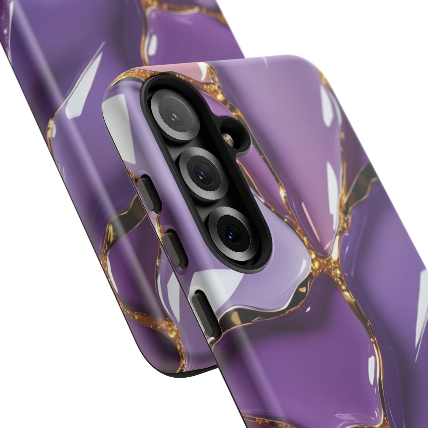 Elegant Phone Case with Purple Marble Design, Tough Phone Cover, Chic Mobile Accessory, Unique Gift for Her, Stylish Phone Protector - Samsung case