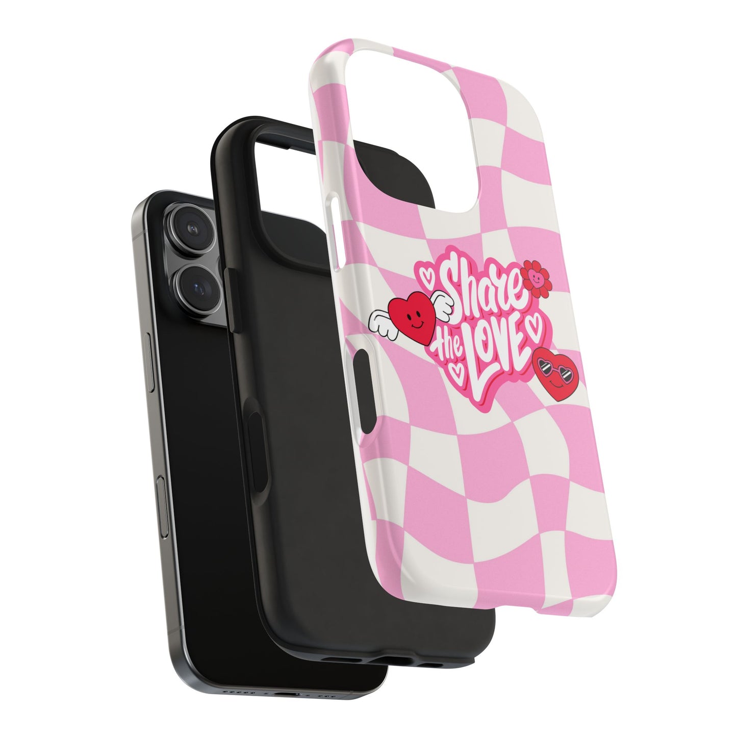 Share the Love Tough Phone Cases - Cute Heart Designs for Valentine's Day, Cute Phone Accessories, Gifts for Teens, Stylish Phone Covers