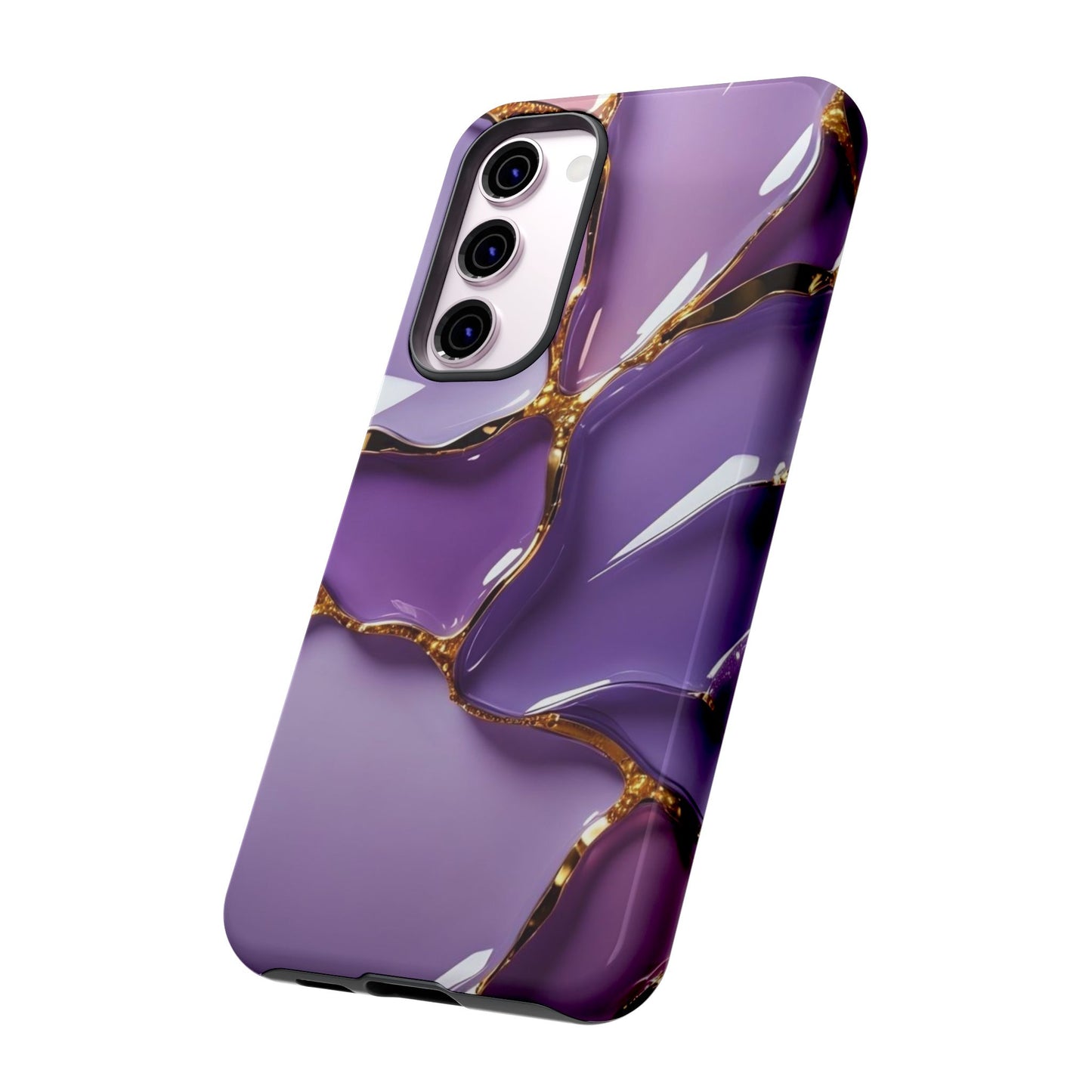 Elegant Phone Case with Purple Marble Design, Tough Phone Cover, Chic Mobile Accessory, Unique Gift for Her, Stylish Phone Protector - Samsung case