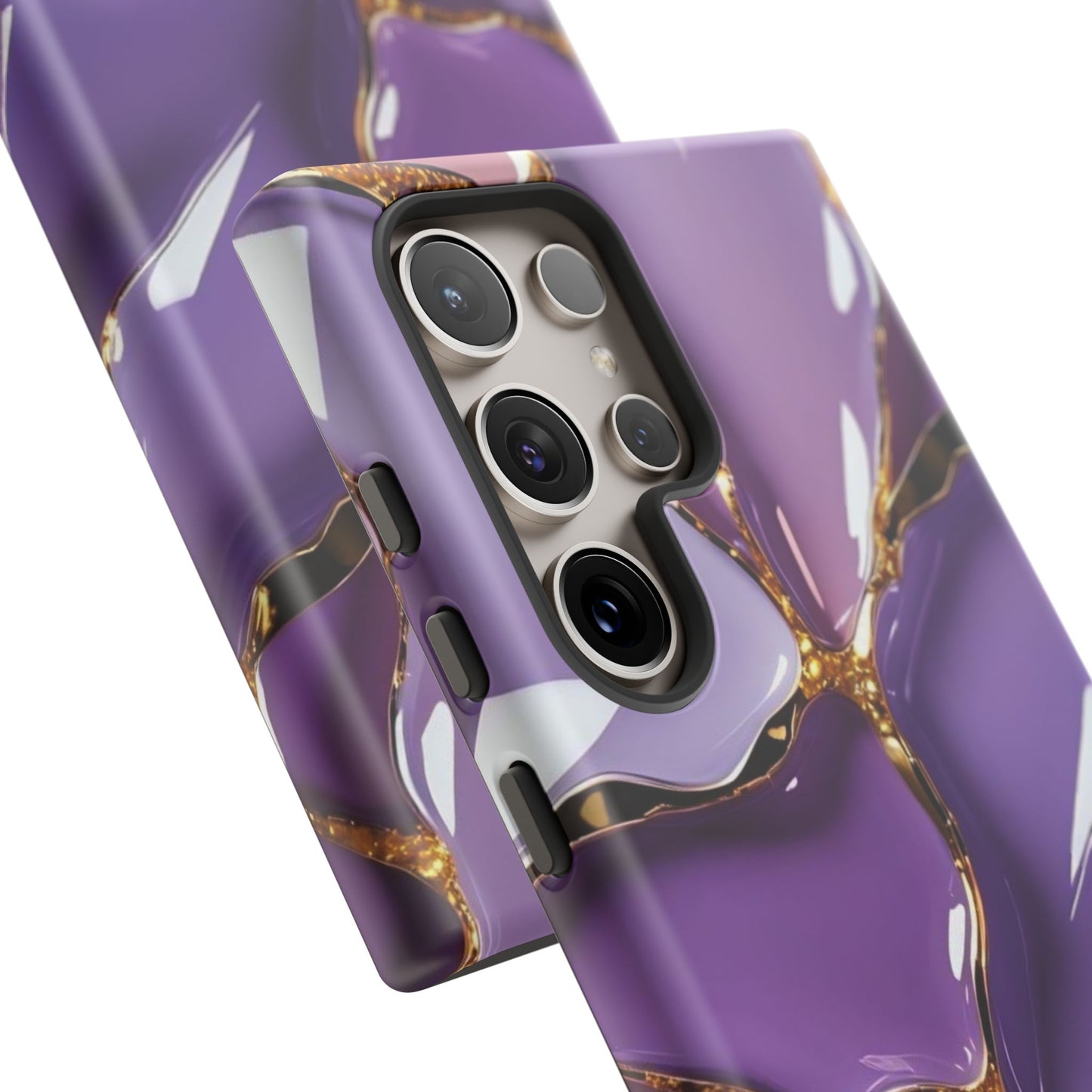 Elegant Phone Case with Purple Marble Design, Tough Phone Cover, Chic Mobile Accessory, Unique Gift for Her, Stylish Phone Protector - Samsung case