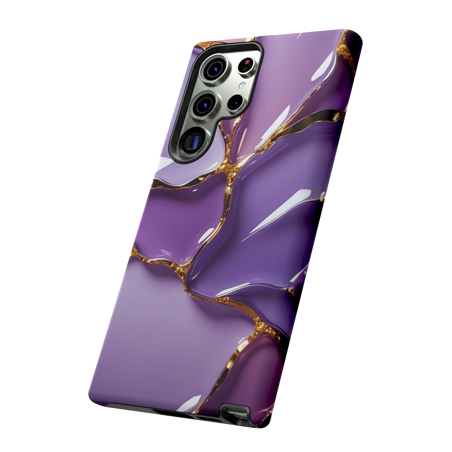 Elegant Phone Case with Purple Marble Design, Tough Phone Cover, Chic Mobile Accessory, Unique Gift for Her, Stylish Phone Protector - Samsung case
