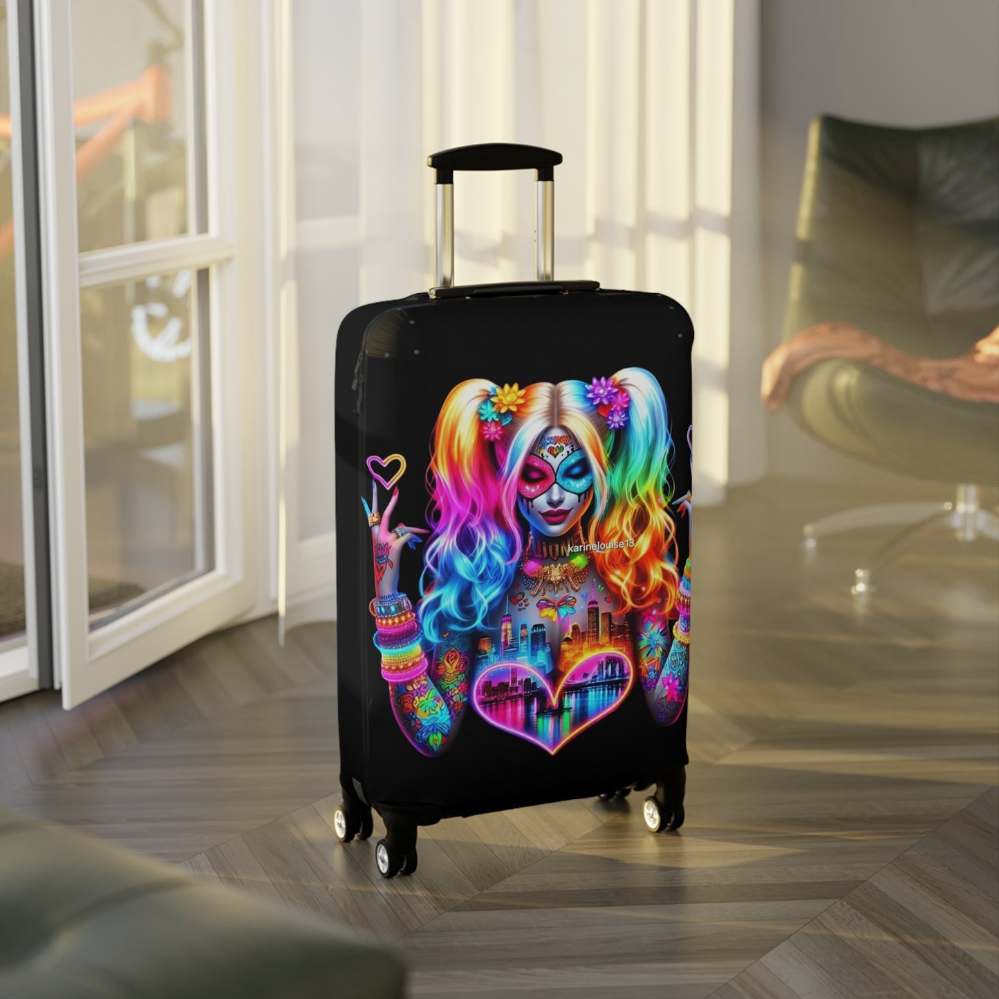 Colorful Harlequin Luggage Cover - Protect Your Suitcase, Travel Accessories, Unique Gift for Travelers | Suitcase