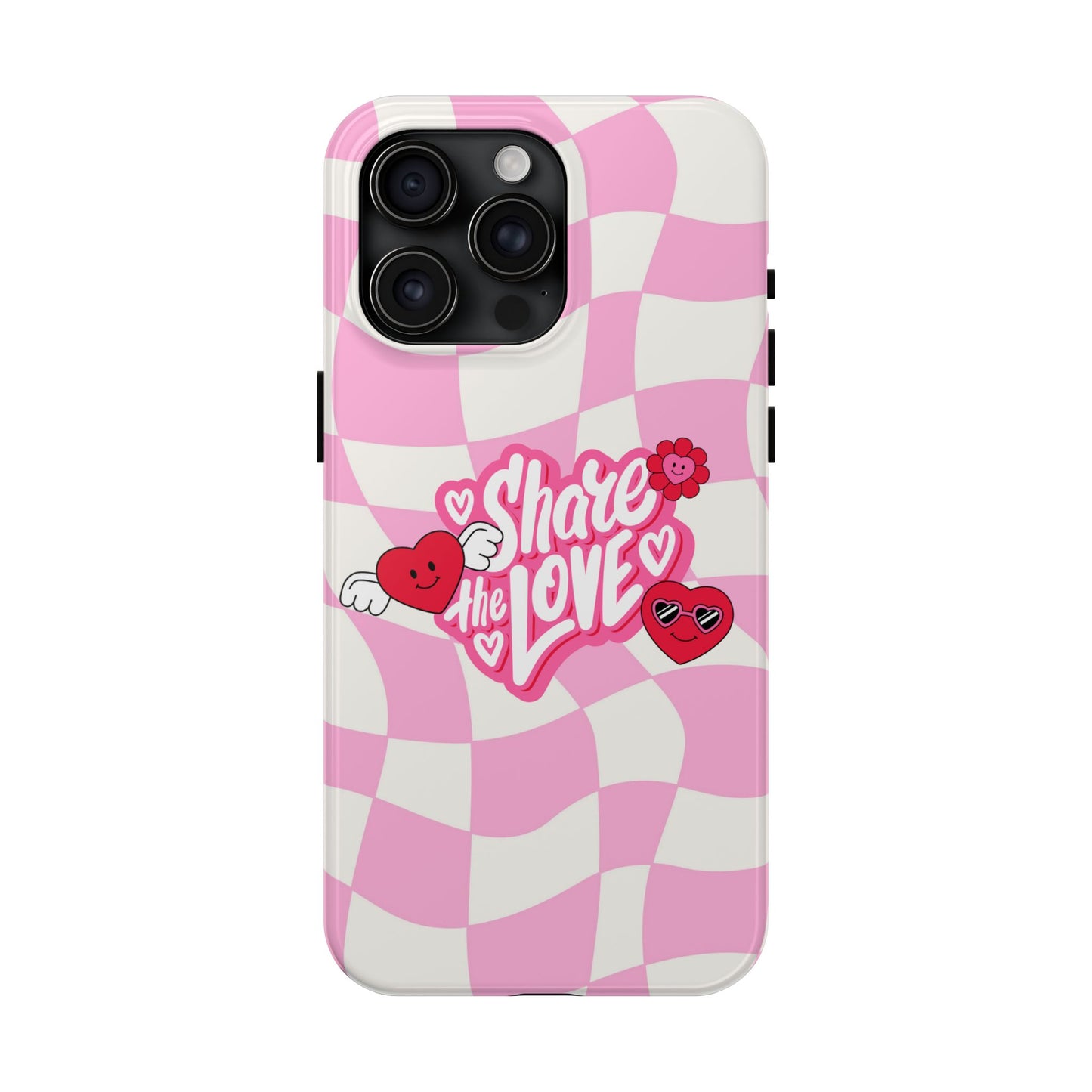 Share the Love Tough Phone Cases - Cute Heart Designs for Valentine's Day, Cute Phone Accessories, Gifts for Teens, Stylish Phone Covers