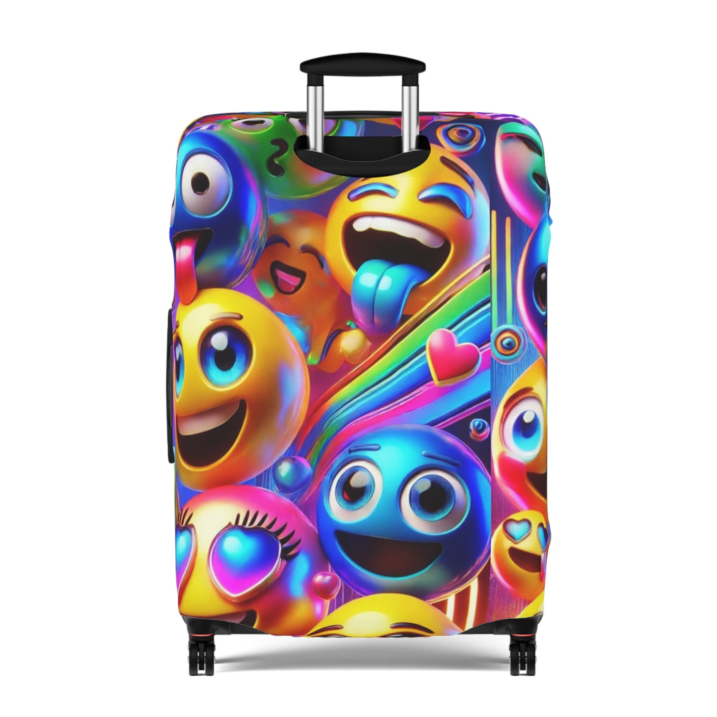 Vibrant Emoji Luggage Cover, Fun Travel Accessory, Personalized Luggage Protector, Gifts for Travelers, Colorful Suitcase Cover