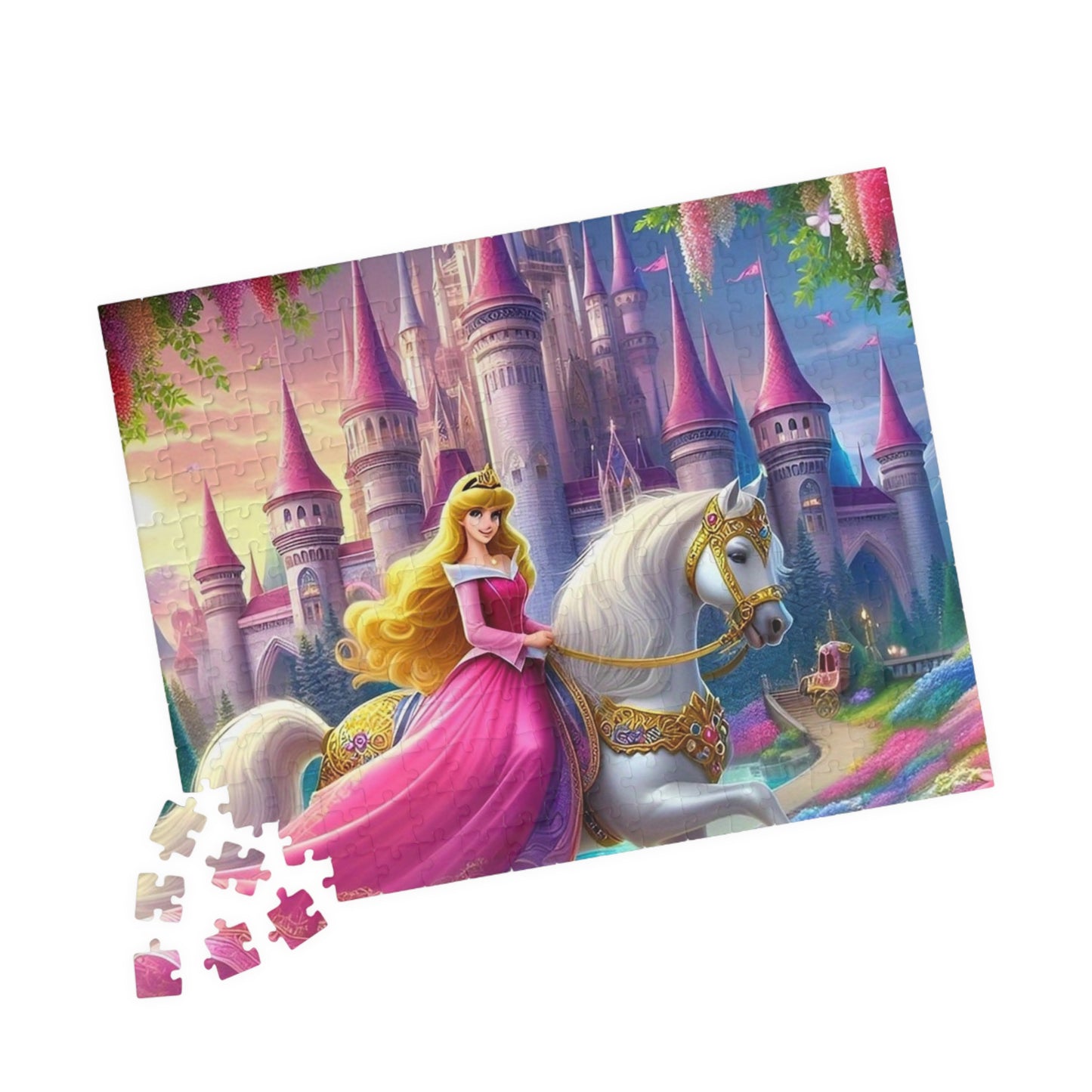 Fairytale Castle Puzzle, Princess Puzzle, Gift for Kids, Family Game Night, Educational Toy, Home Decor