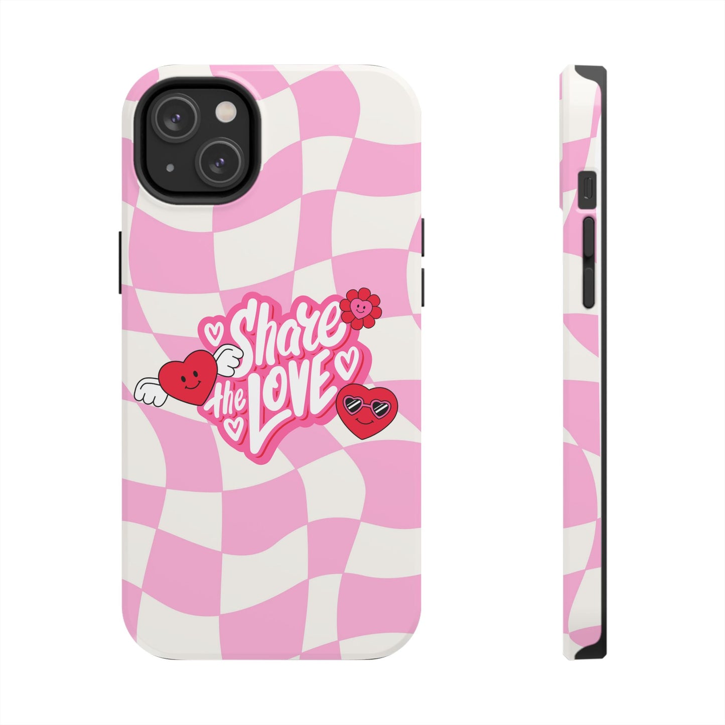 Share the Love Tough Phone Cases - Cute Heart Designs for Valentine's Day, Cute Phone Accessories, Gifts for Teens, Stylish Phone Covers
