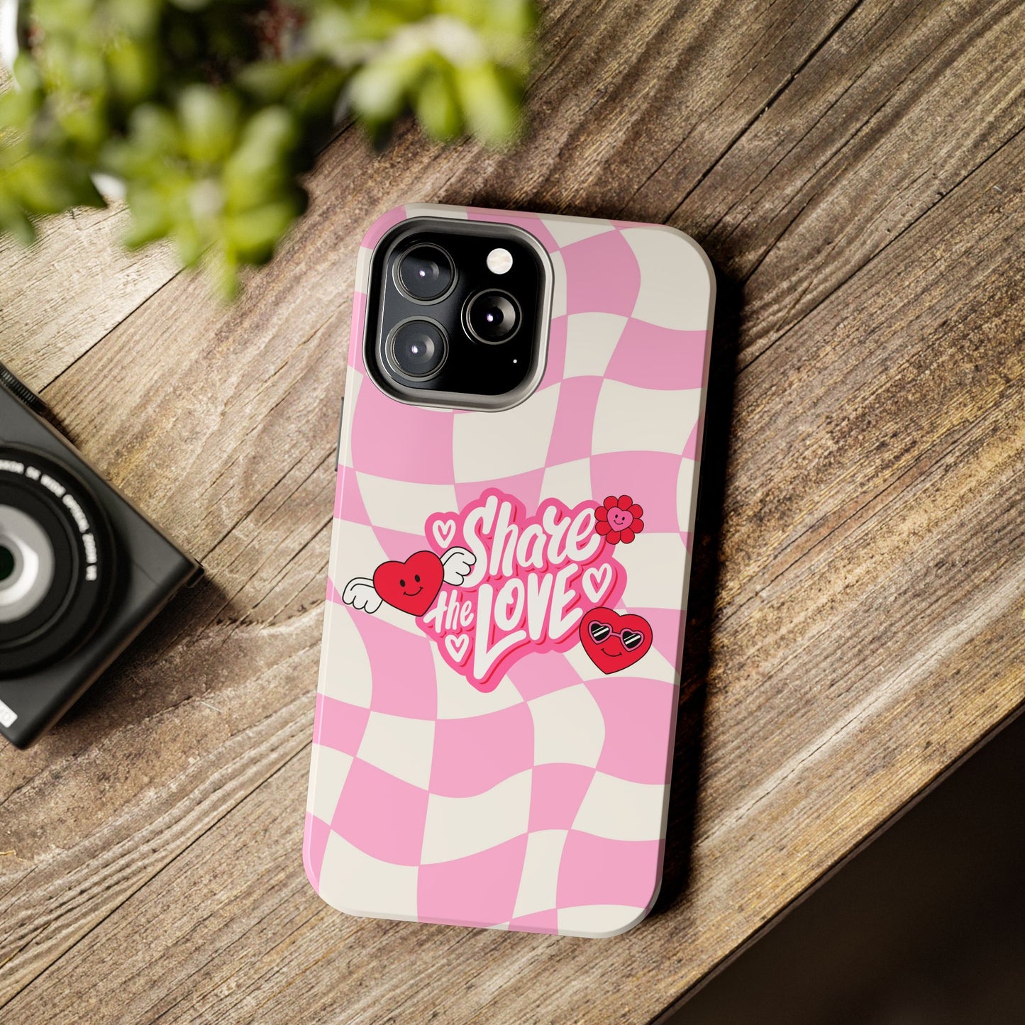 Share the Love Tough Phone Cases - Cute Heart Designs for Valentine's Day, Cute Phone Accessories, Gifts for Teens, Stylish Phone Covers