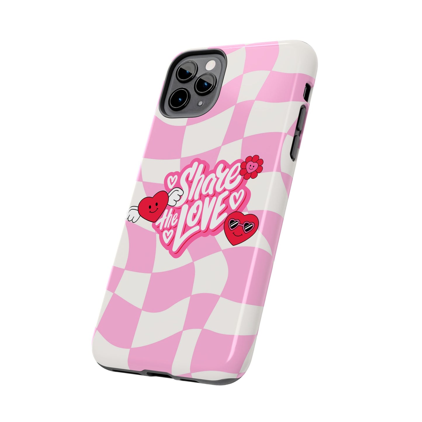 Share the Love Tough Phone Cases - Cute Heart Designs for Valentine's Day, Cute Phone Accessories, Gifts for Teens, Stylish Phone Covers