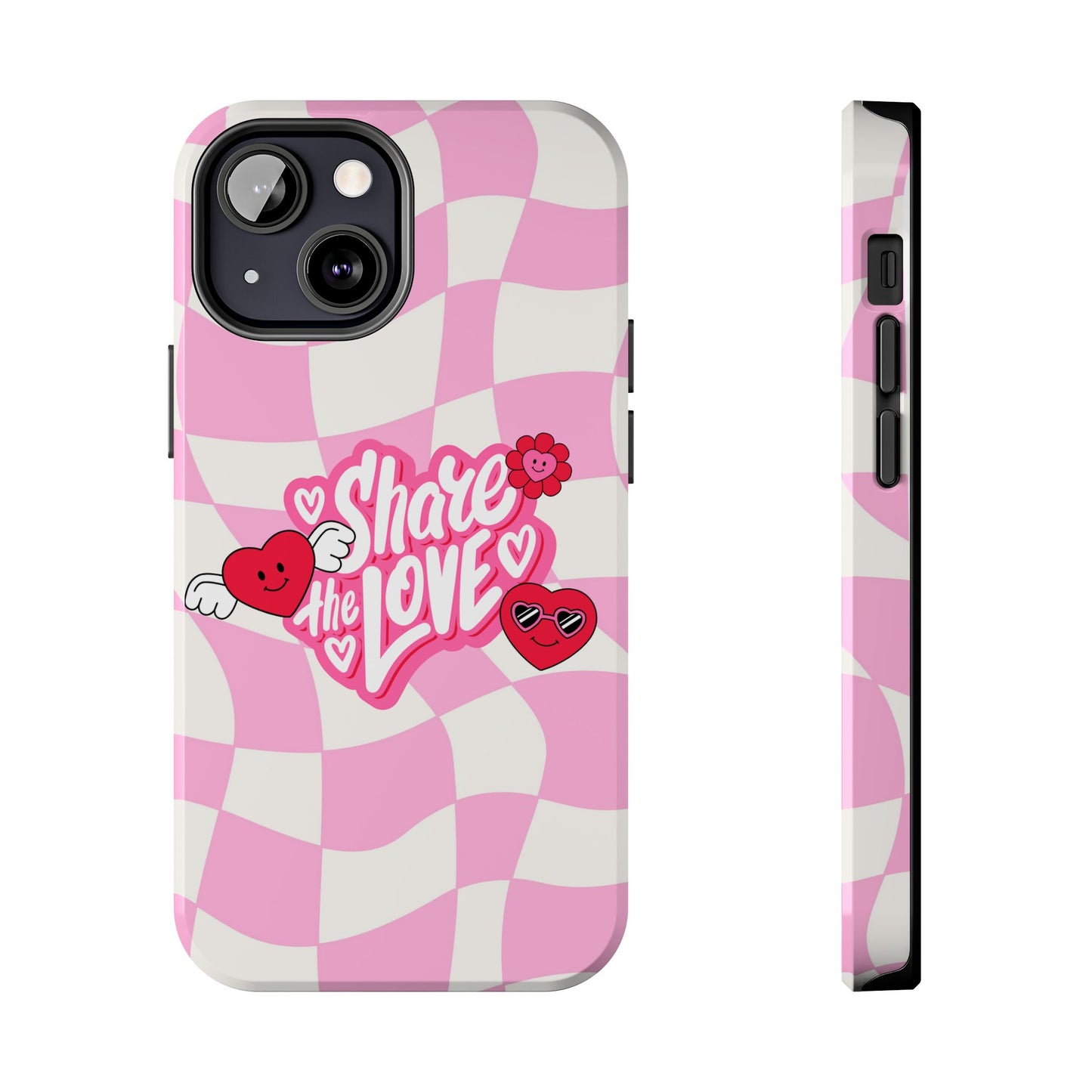 Share the Love Tough Phone Cases - Cute Heart Designs for Valentine's Day, Cute Phone Accessories, Gifts for Teens, Stylish Phone Covers