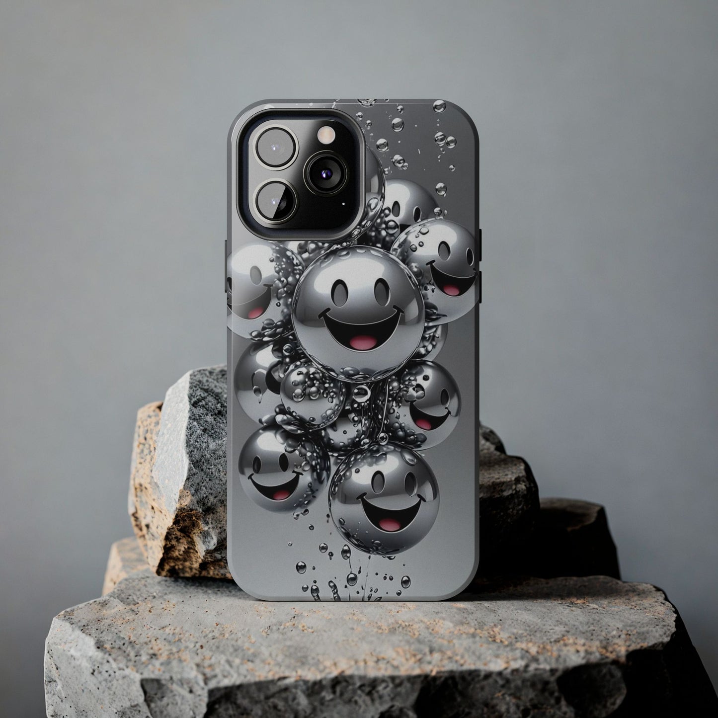Smiley Bubble Tough Phone Cases - Durable Smartphone Protection, Fun Happy Face Design, Perfect for Gift | Iphone Case