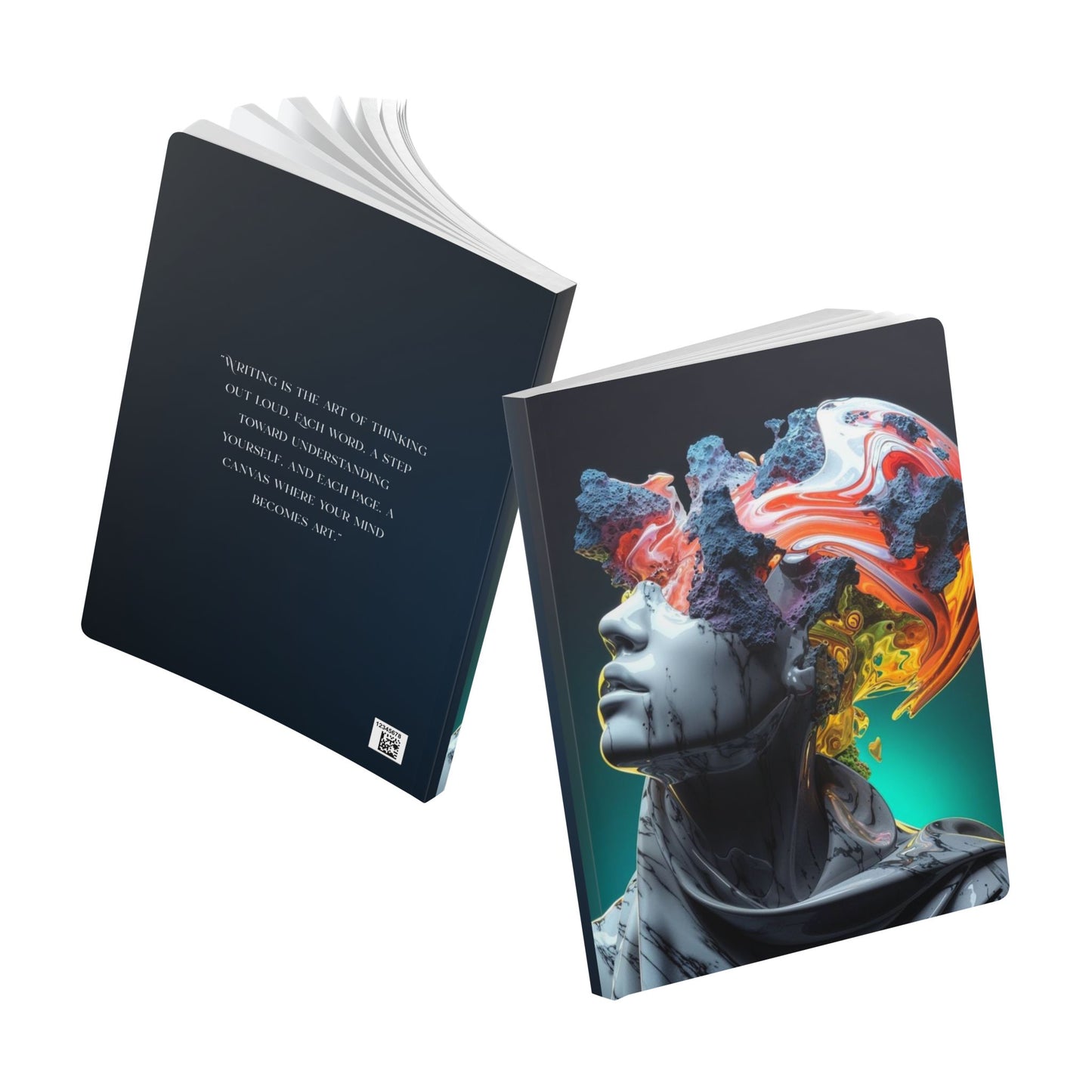 Artistic Softcover Journal for Reflection, Creative Writing, Gift for Students, Unique Notebook, Personal Growth Diary