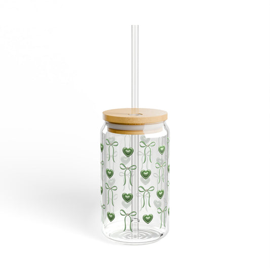 Stylish Heart-Patterned Sipper Glass | Perfect for Parties, Weddings, Beverages, Gifts, Eco-Friendly