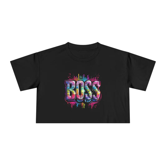 Boss Babe Women's Crop Tee | Trendy Urban Fashion Top | Perfect Gift for Bosses | Stylish Summer Tee | Empowerment Tee
