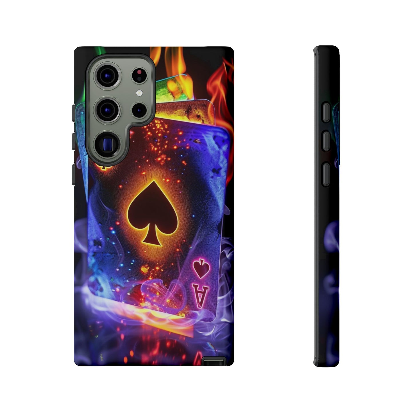 Vibrant Phone Case with Ace of Spades Design, Tough Phone Cover, Colorful Gift for Gamer| Samsung Case