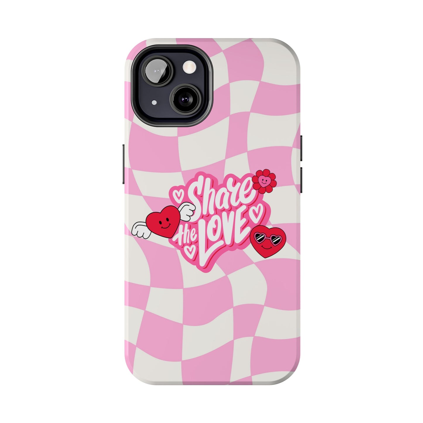 Share the Love Tough Phone Cases - Cute Heart Designs for Valentine's Day, Cute Phone Accessories, Gifts for Teens, Stylish Phone Covers