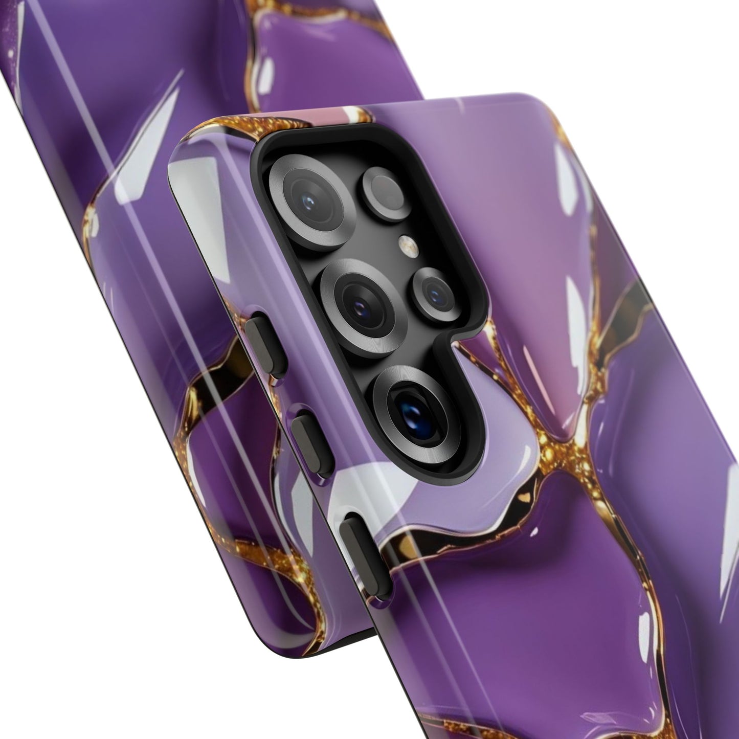 Elegant Phone Case with Purple Marble Design, Tough Phone Cover, Chic Mobile Accessory, Unique Gift for Her, Stylish Phone Protector - Samsung case