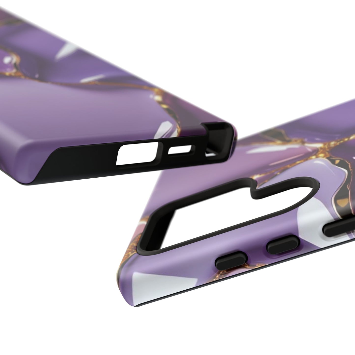 Elegant Phone Case with Purple Marble Design, Tough Phone Cover, Chic Mobile Accessory, Unique Gift for Her, Stylish Phone Protector - Samsung case