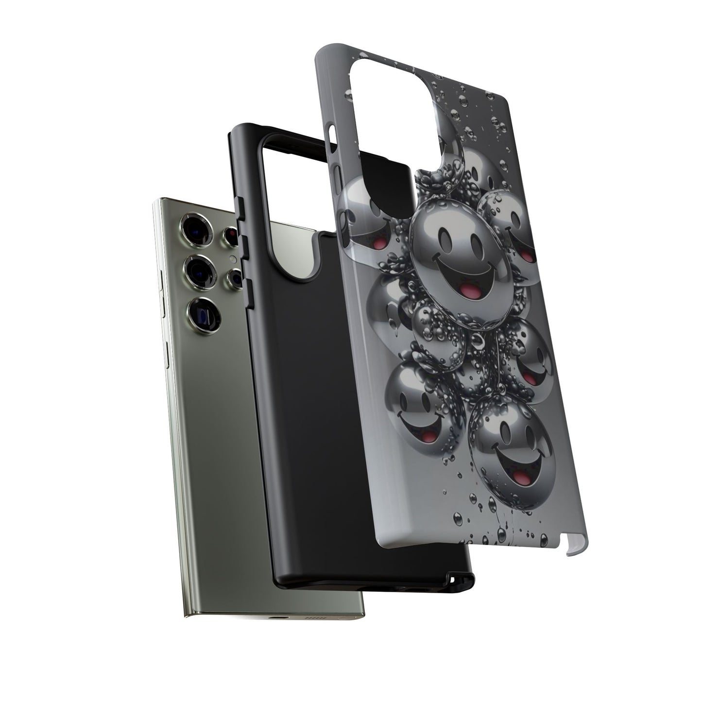 Cheerful Phone Case with Smiley Faces, Tough and Fun Case for You, Gift for Friends, Unique Smartphone Cover, Bubble Design | Samsung Case