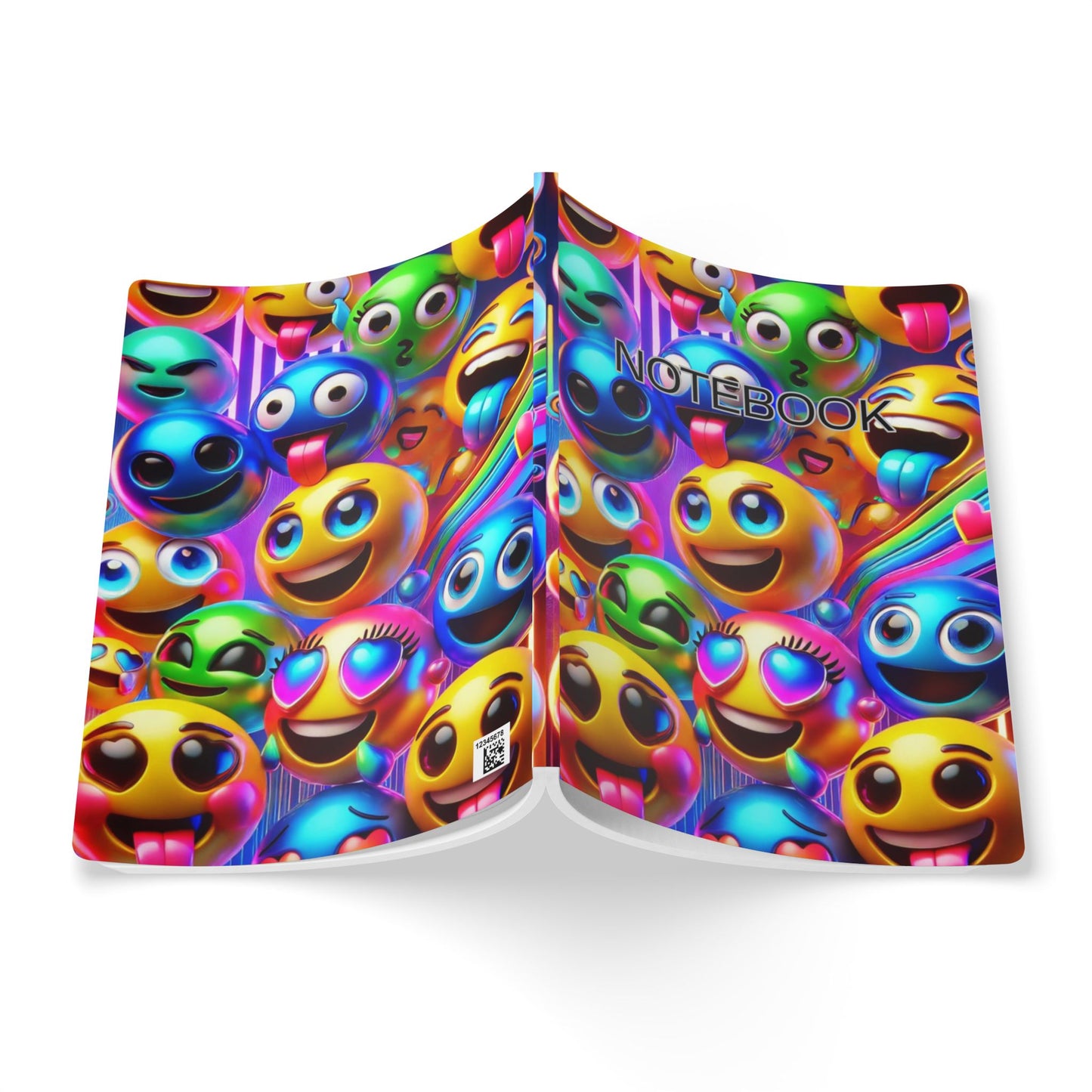 Vibrant Emoji Softcover Journal, Fun Notebook for Kids, Cute Diary for Teens, Gift for Students, Colorful Writing Pad
