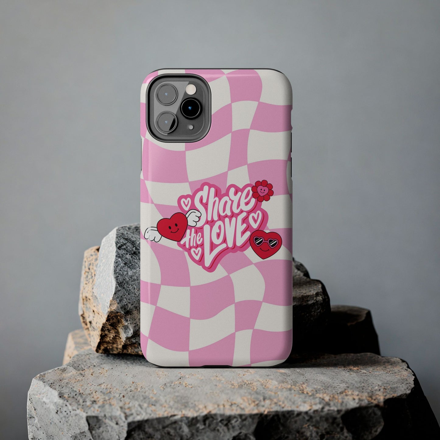 Share the Love Tough Phone Cases - Cute Heart Designs for Valentine's Day, Cute Phone Accessories, Gifts for Teens, Stylish Phone Covers