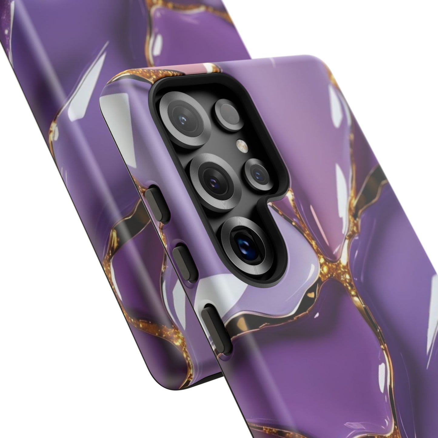 Elegant Phone Case with Purple Marble Design, Tough Phone Cover, Chic Mobile Accessory, Unique Gift for Her, Stylish Phone Protector - Samsung case