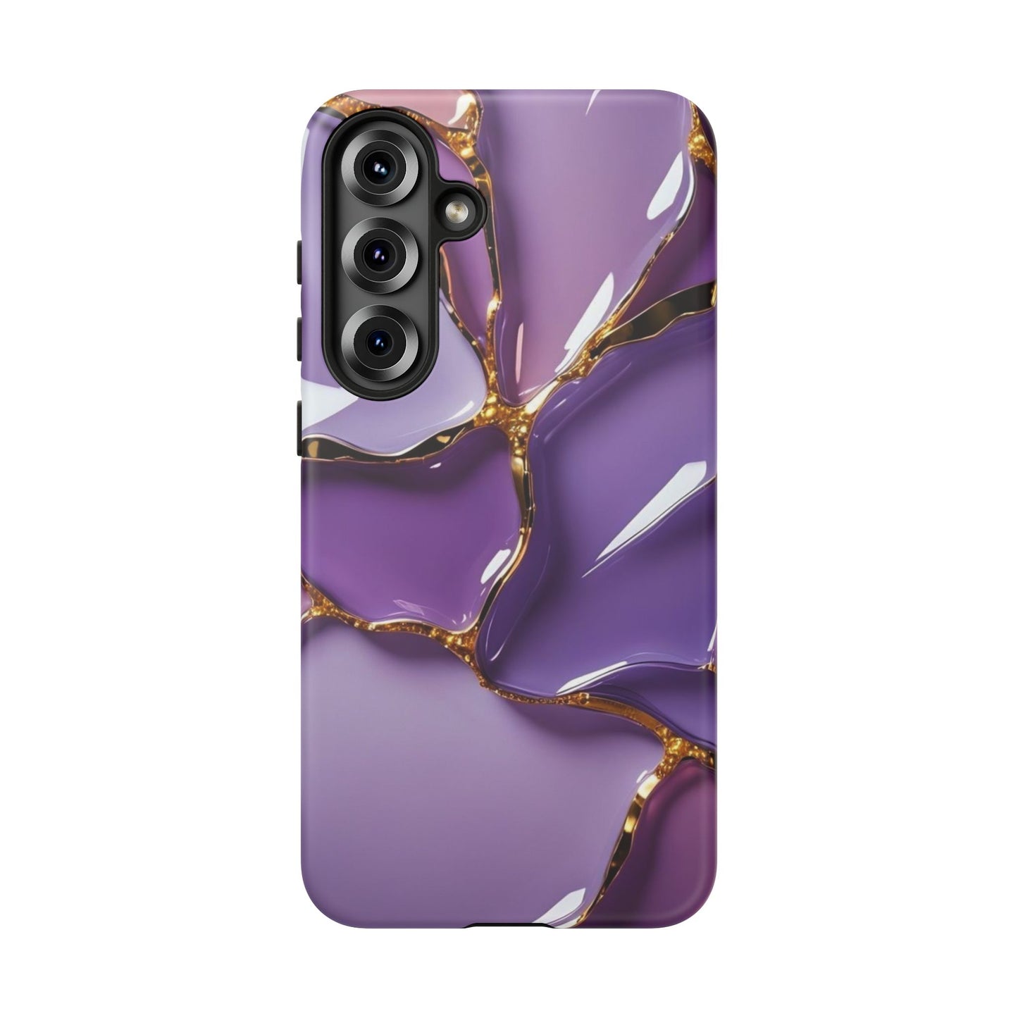 Elegant Phone Case with Purple Marble Design, Tough Phone Cover, Chic Mobile Accessory, Unique Gift for Her, Stylish Phone Protector - Samsung case