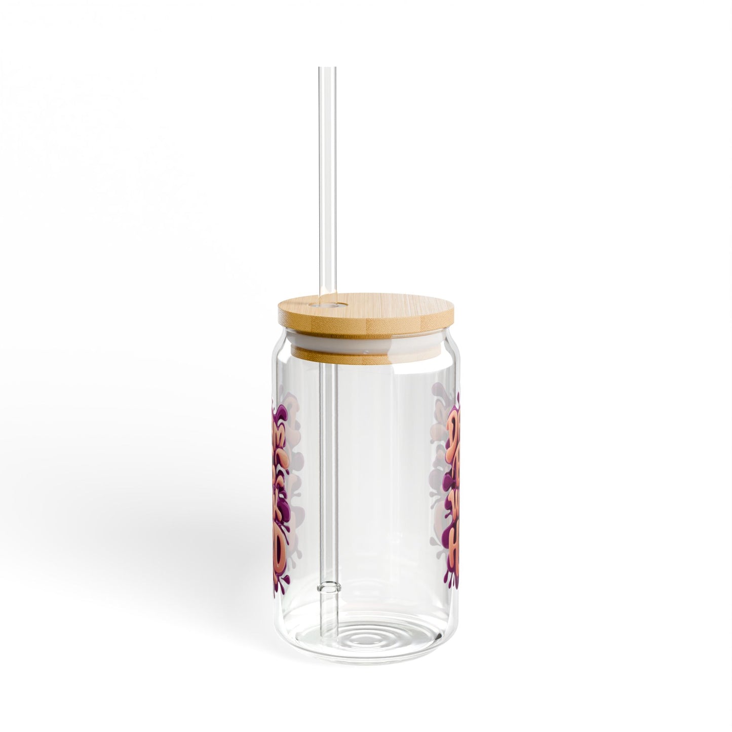 Dream Big Work Hard Sipper Glass, Motivational Drinkware, Eco-friendly Glass Cup, Perfect for Office, Home, Birthday Gift, Summer Drink