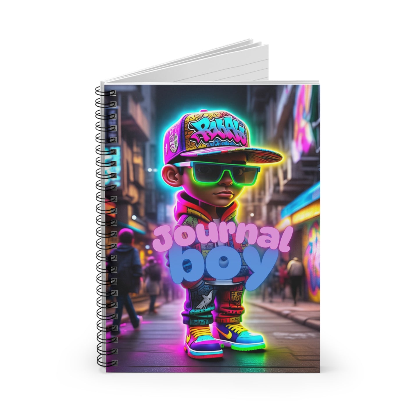 Vibrant Spiral Notebook for Creative Minds, Journal Boy Design, Artistic Stationery, Gift for Students, Writing Companion