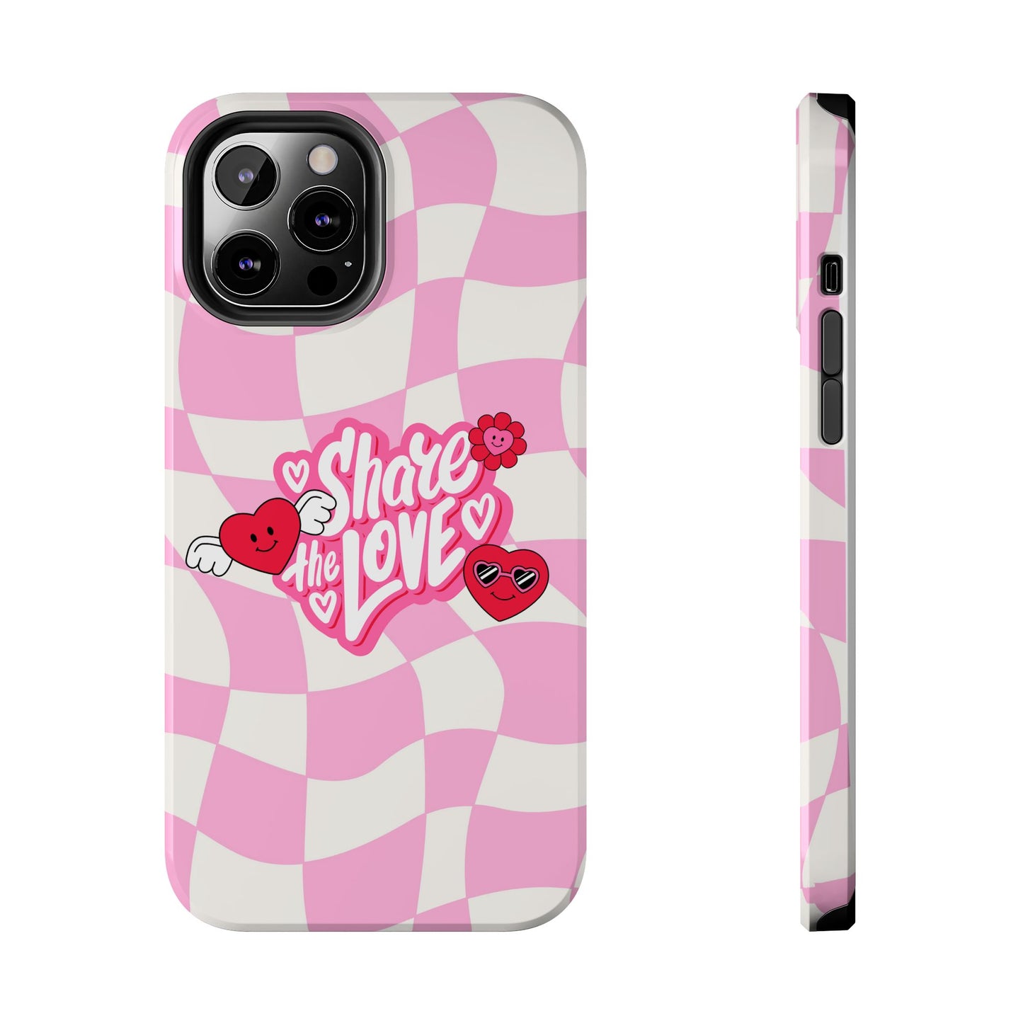 Share the Love Tough Phone Cases - Cute Heart Designs for Valentine's Day, Cute Phone Accessories, Gifts for Teens, Stylish Phone Covers