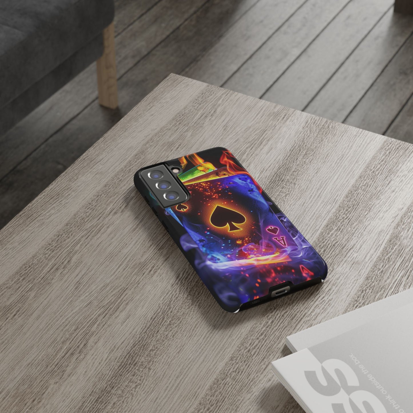 Vibrant Phone Case with Ace of Spades Design, Tough Phone Cover, Colorful Gift for Gamer| Samsung Case