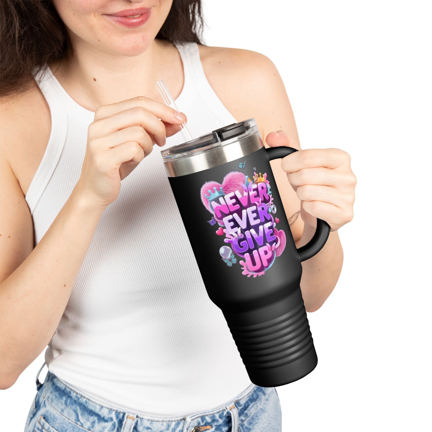 Motivational Insulated Travel Tumbler - 40oz