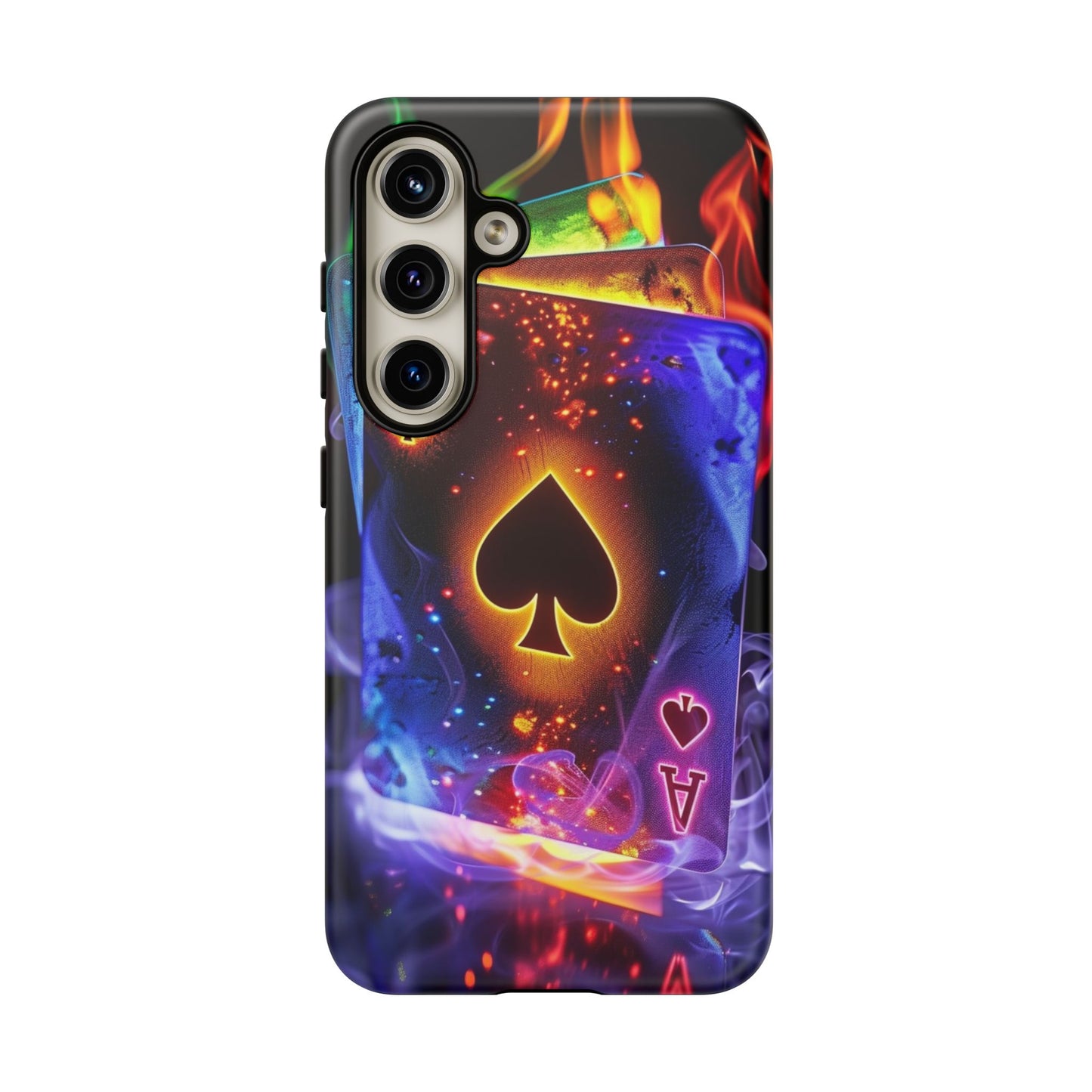Vibrant Phone Case with Ace of Spades Design, Tough Phone Cover, Colorful Gift for Gamer| Samsung Case