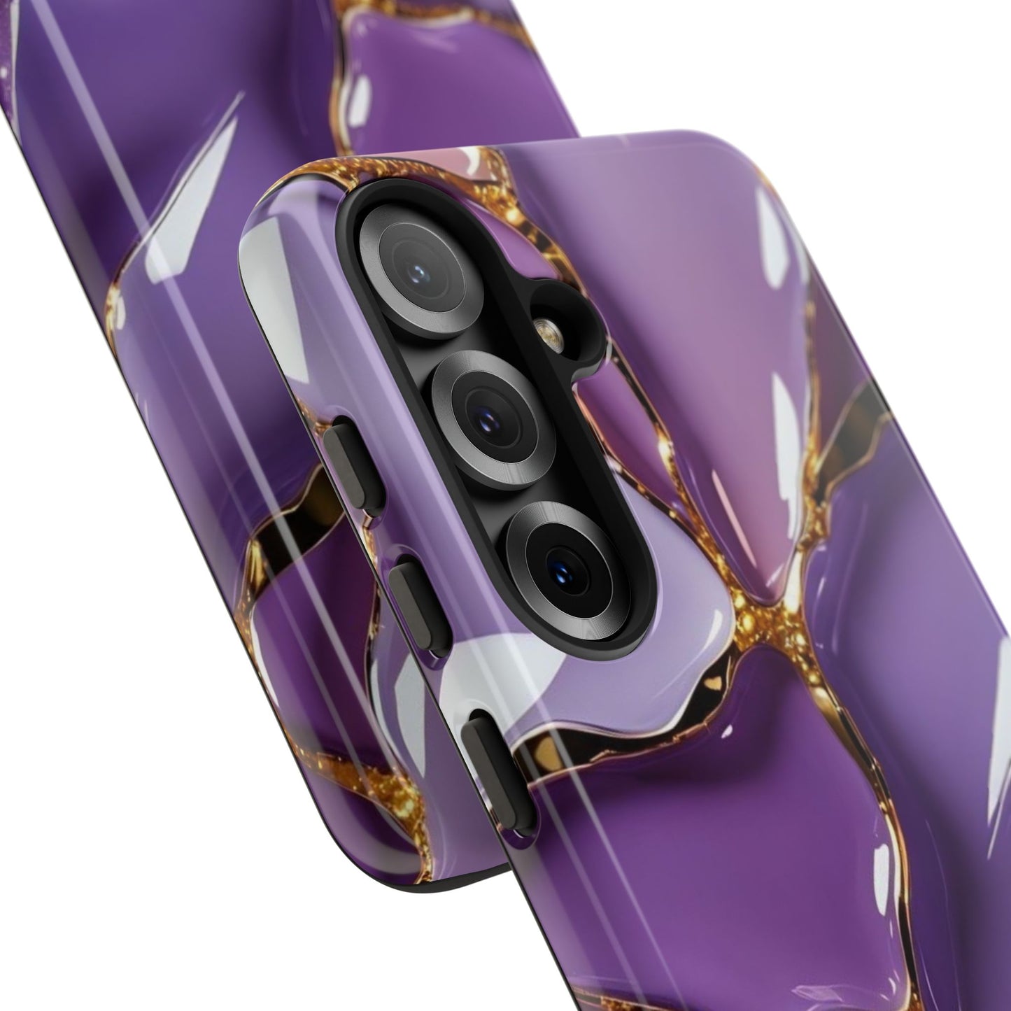 Elegant Phone Case with Purple Marble Design, Tough Phone Cover, Chic Mobile Accessory, Unique Gift for Her, Stylish Phone Protector - Samsung case