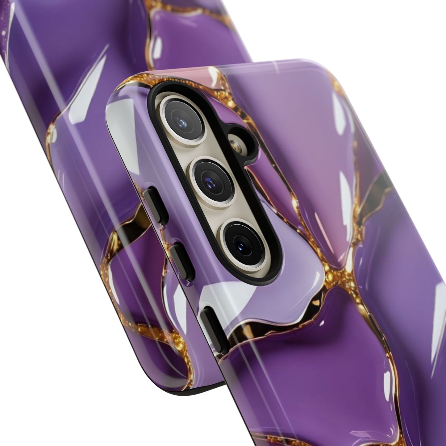 Elegant Phone Case with Purple Marble Design, Tough Phone Cover, Chic Mobile Accessory, Unique Gift for Her, Stylish Phone Protector - Samsung case