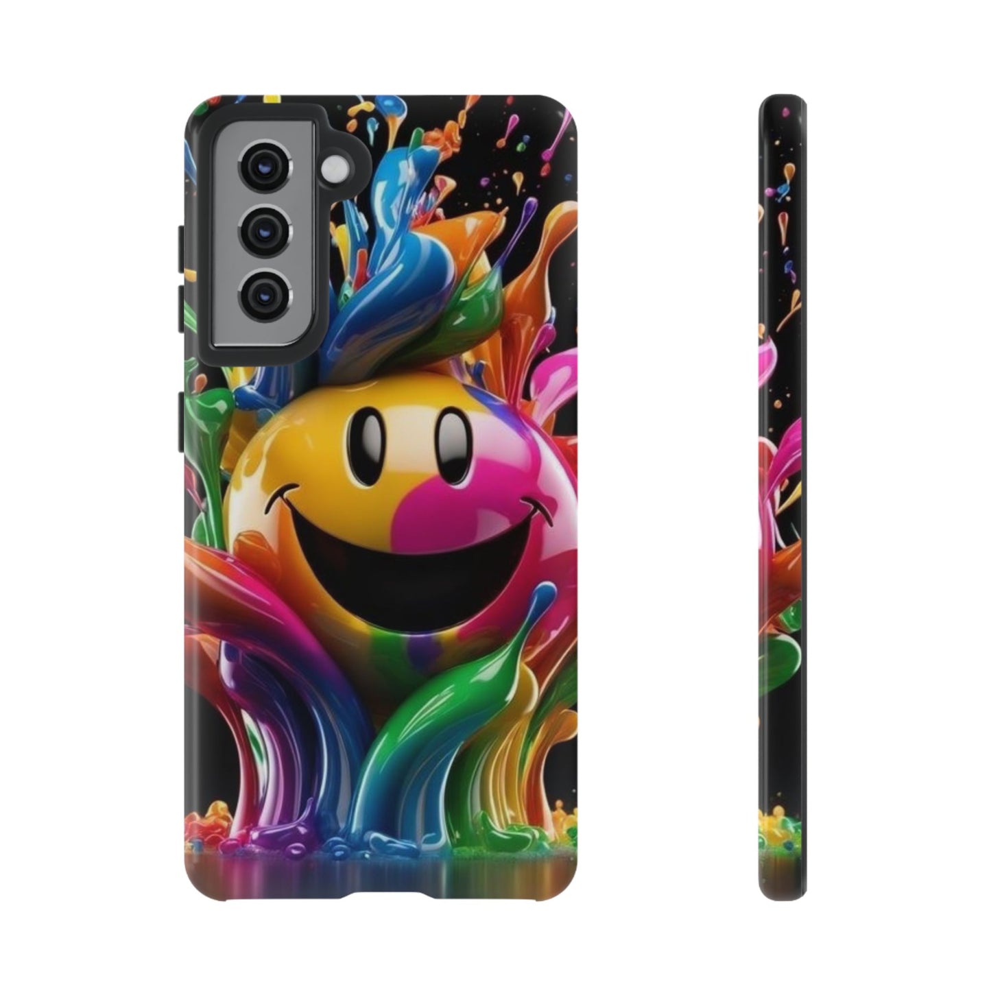 Colorful Smiley Phone Case - Fun and Funky, Vibrant Design, Gift for Friends, Cute Accessories, Unique Phone Cover | Samsung Case