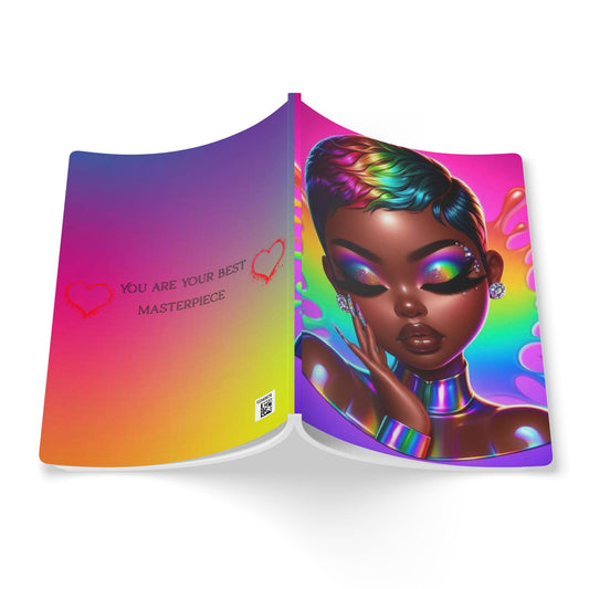 Vibrant Softcover Journal – You Are Your Best Masterpiece, Inspirational Stationery, Rainbow Art Journal, Unique Gift Ideas, Self-Care
