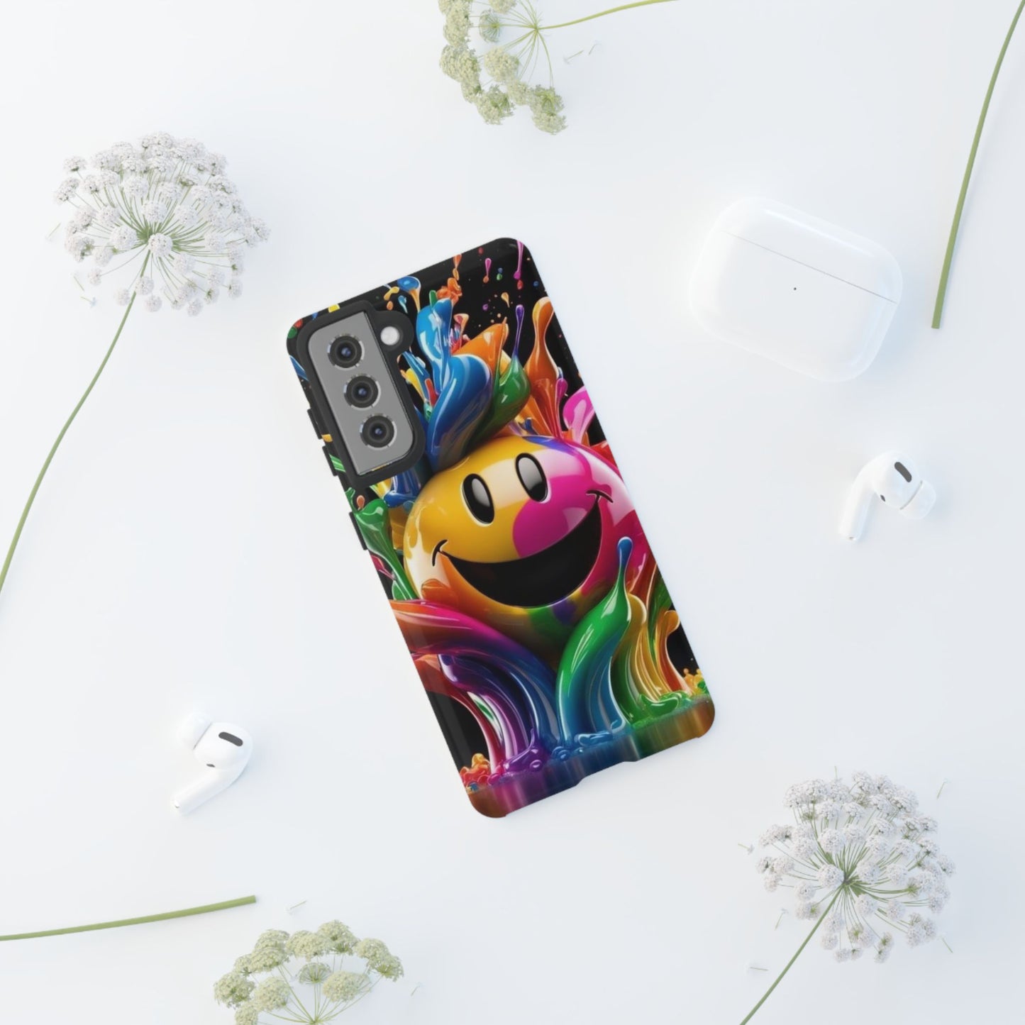 Colorful Smiley Phone Case - Fun and Funky, Vibrant Design, Gift for Friends, Cute Accessories, Unique Phone Cover | Samsung Case