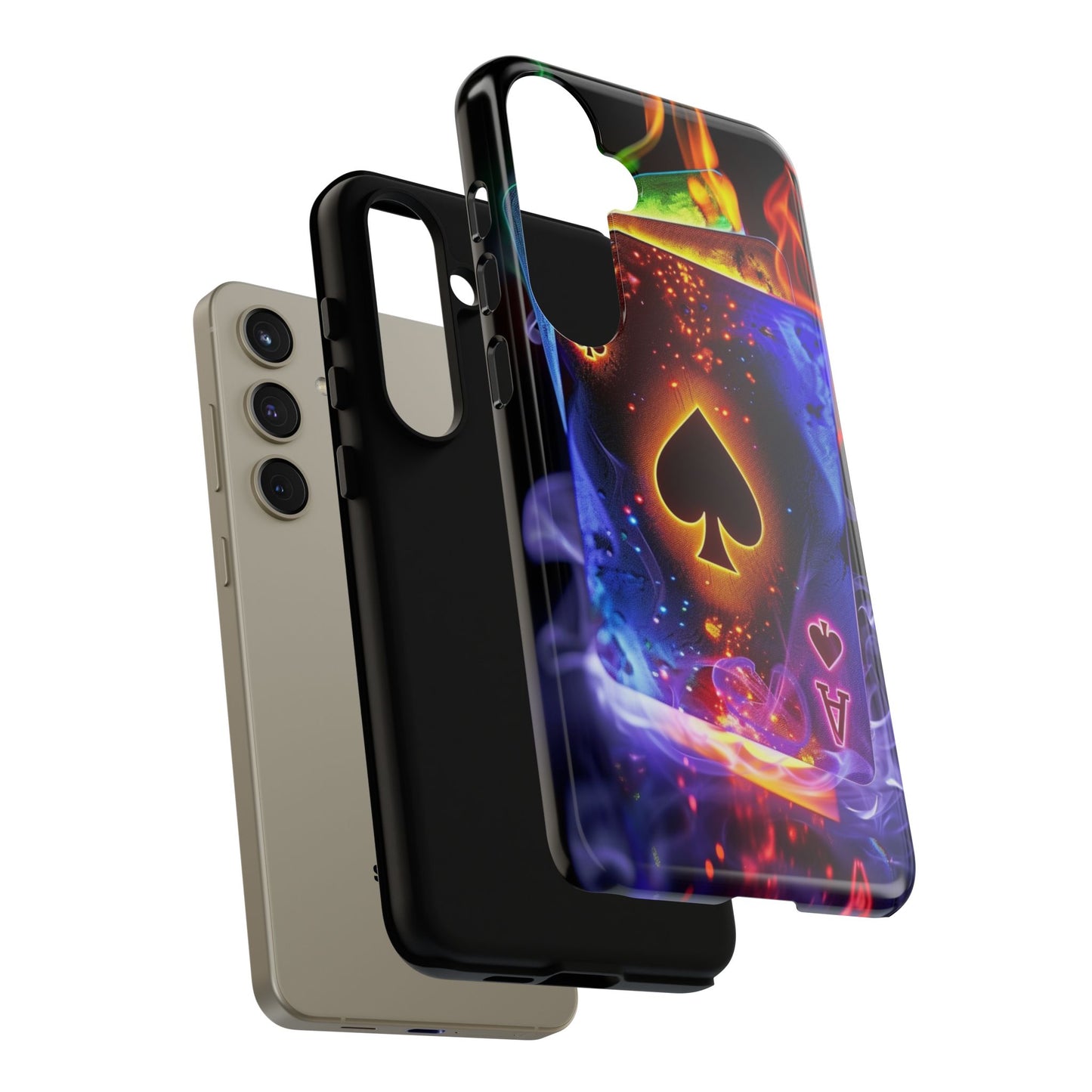 Vibrant Phone Case with Ace of Spades Design, Tough Phone Cover, Colorful Gift for Gamer| Samsung Case
