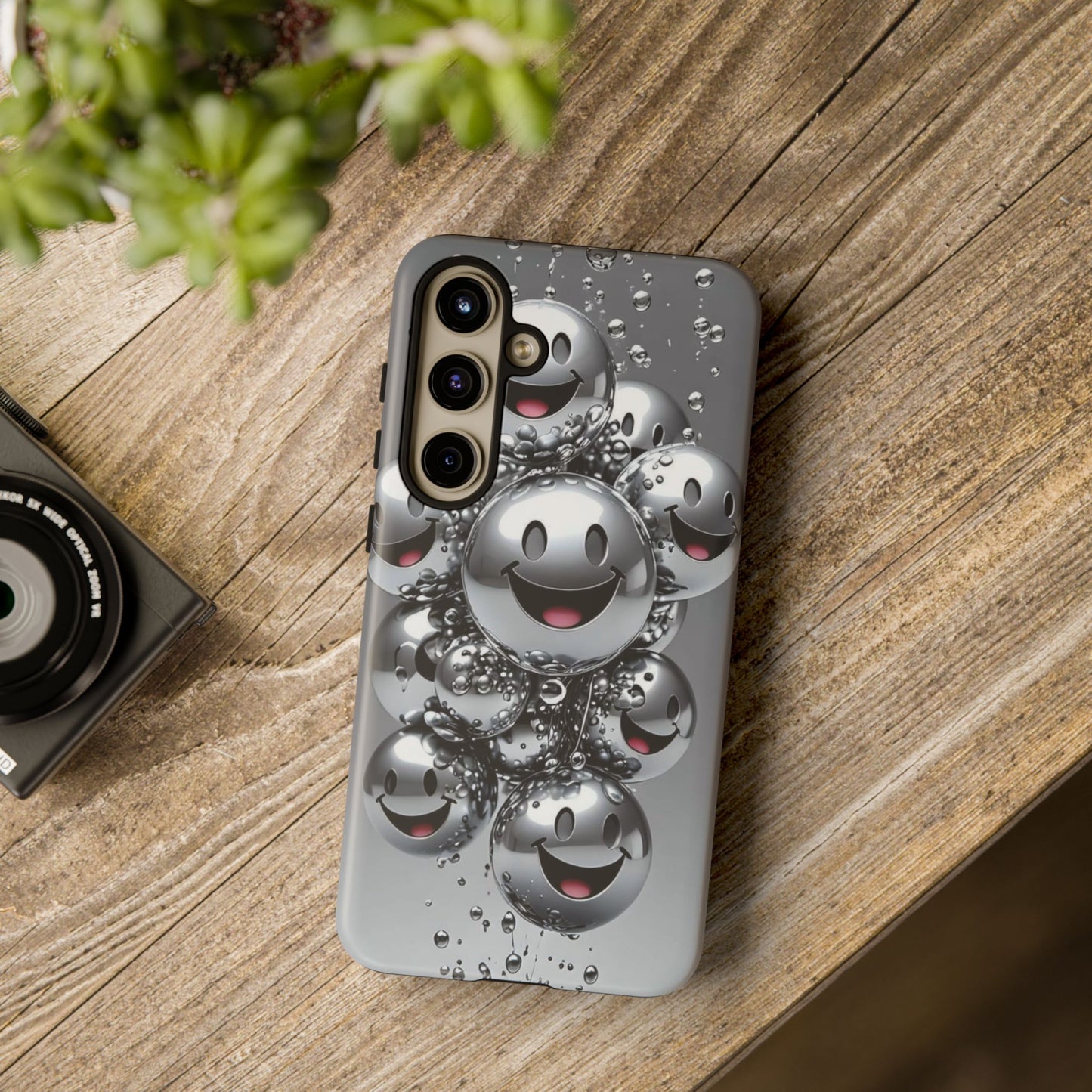 Cheerful Phone Case with Smiley Faces, Tough and Fun Case for You, Gift for Friends, Unique Smartphone Cover, Bubble Design | Samsung Case