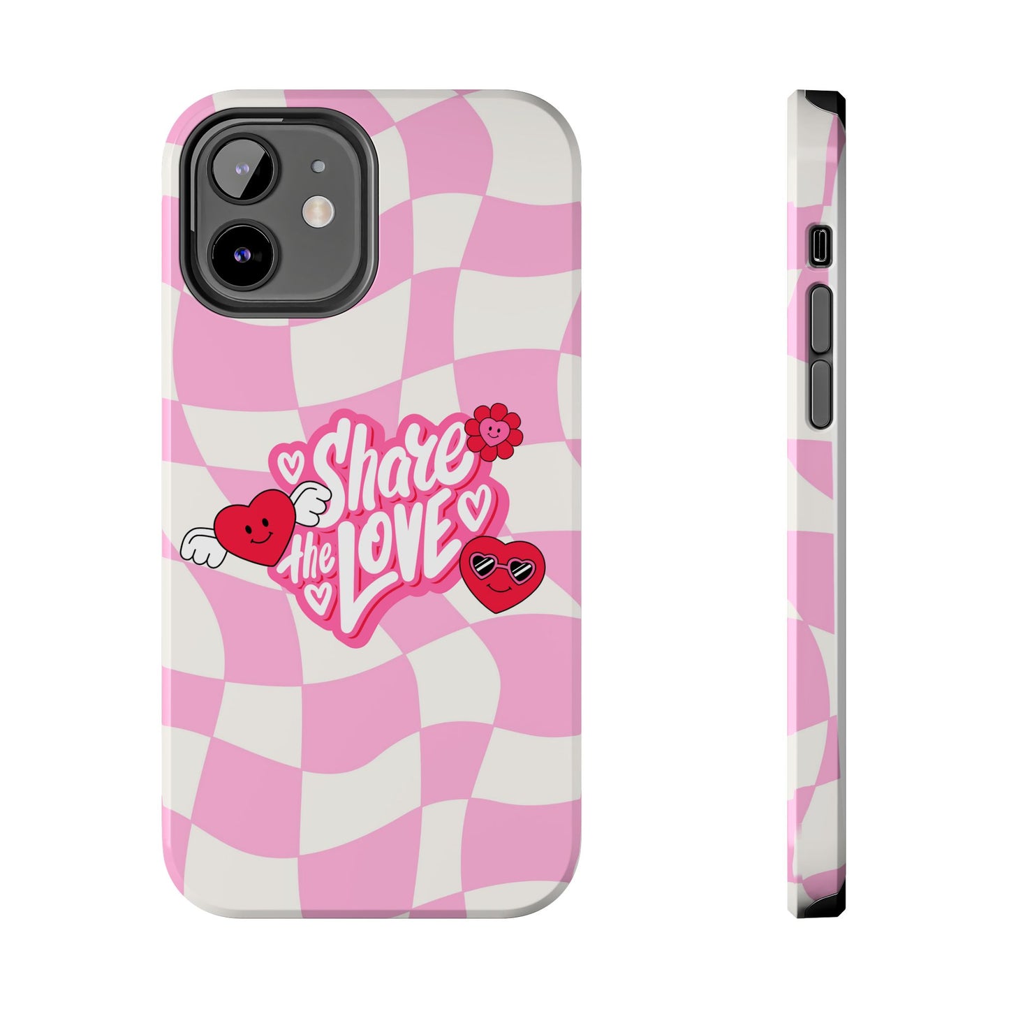 Share the Love Tough Phone Cases - Cute Heart Designs for Valentine's Day, Cute Phone Accessories, Gifts for Teens, Stylish Phone Covers