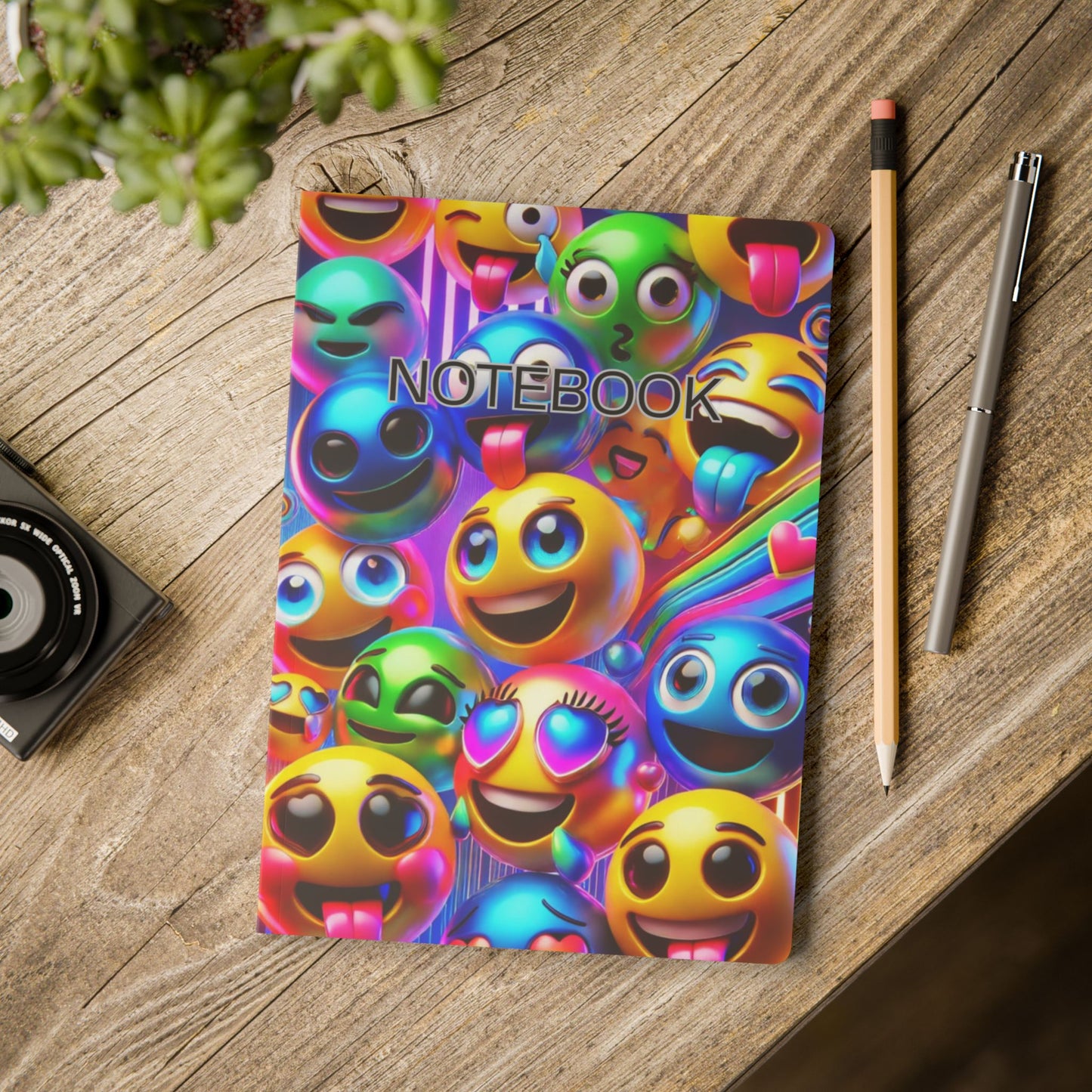 Vibrant Emoji Softcover Journal, Fun Notebook for Kids, Cute Diary for Teens, Gift for Students, Colorful Writing Pad