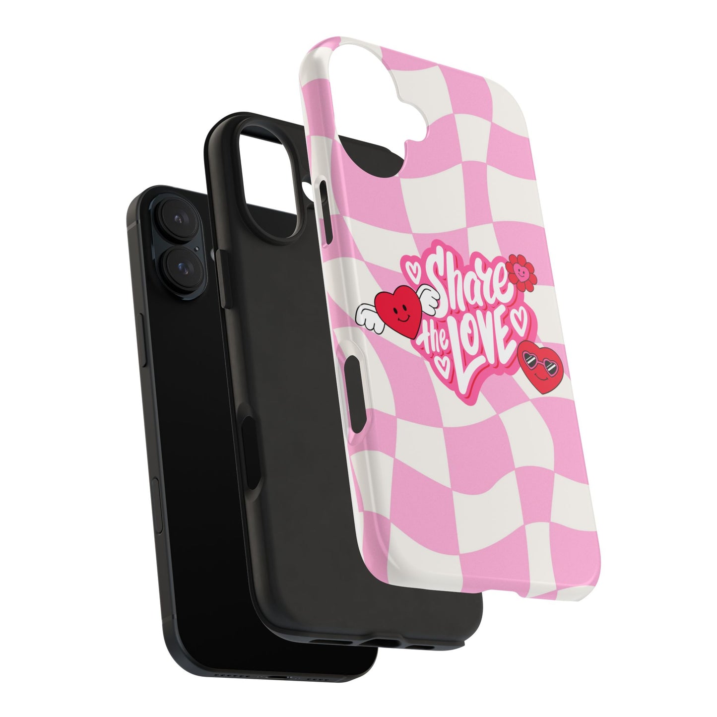 Share the Love Tough Phone Cases - Cute Heart Designs for Valentine's Day, Cute Phone Accessories, Gifts for Teens, Stylish Phone Covers