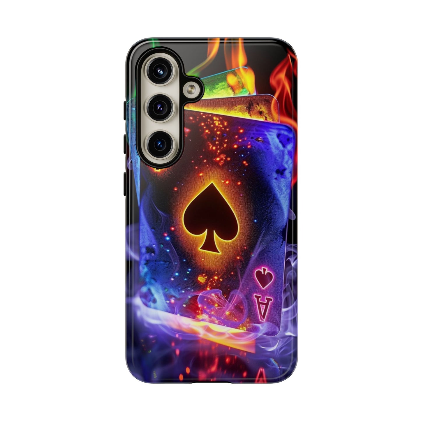Vibrant Phone Case with Ace of Spades Design, Tough Phone Cover, Colorful Gift for Gamer| Samsung Case