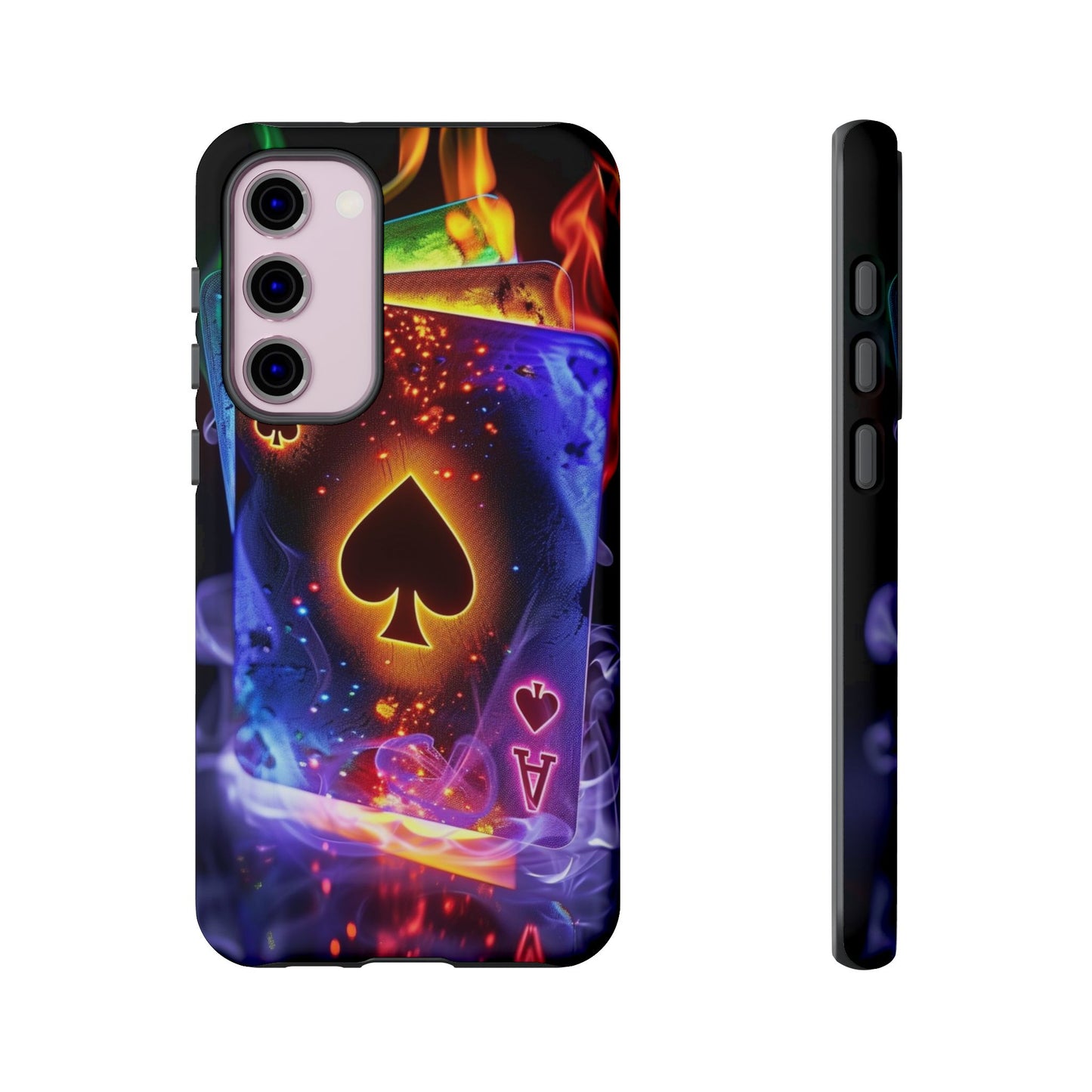 Vibrant Phone Case with Ace of Spades Design, Tough Phone Cover, Colorful Gift for Gamer| Samsung Case