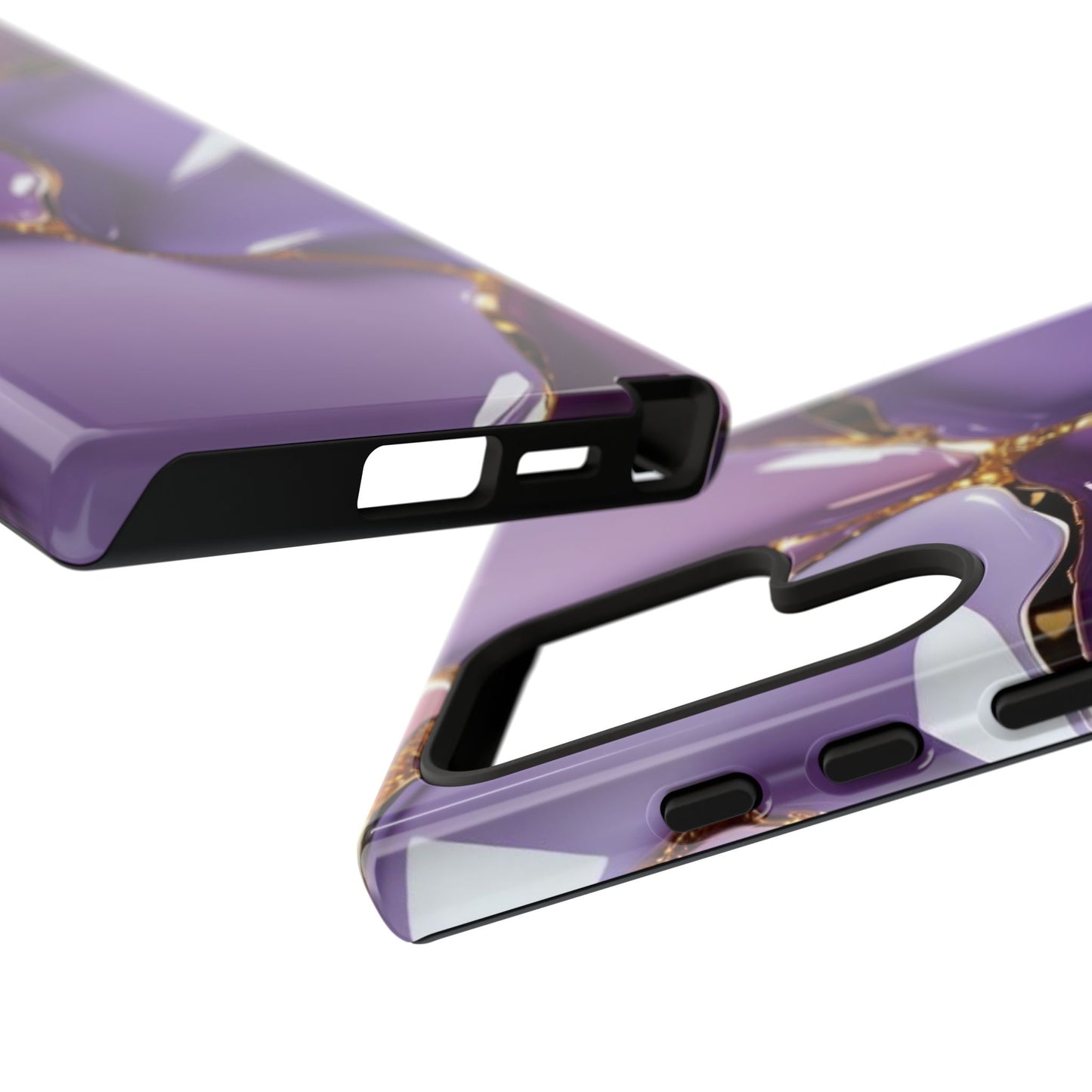 Elegant Phone Case with Purple Marble Design, Tough Phone Cover, Chic Mobile Accessory, Unique Gift for Her, Stylish Phone Protector - Samsung case