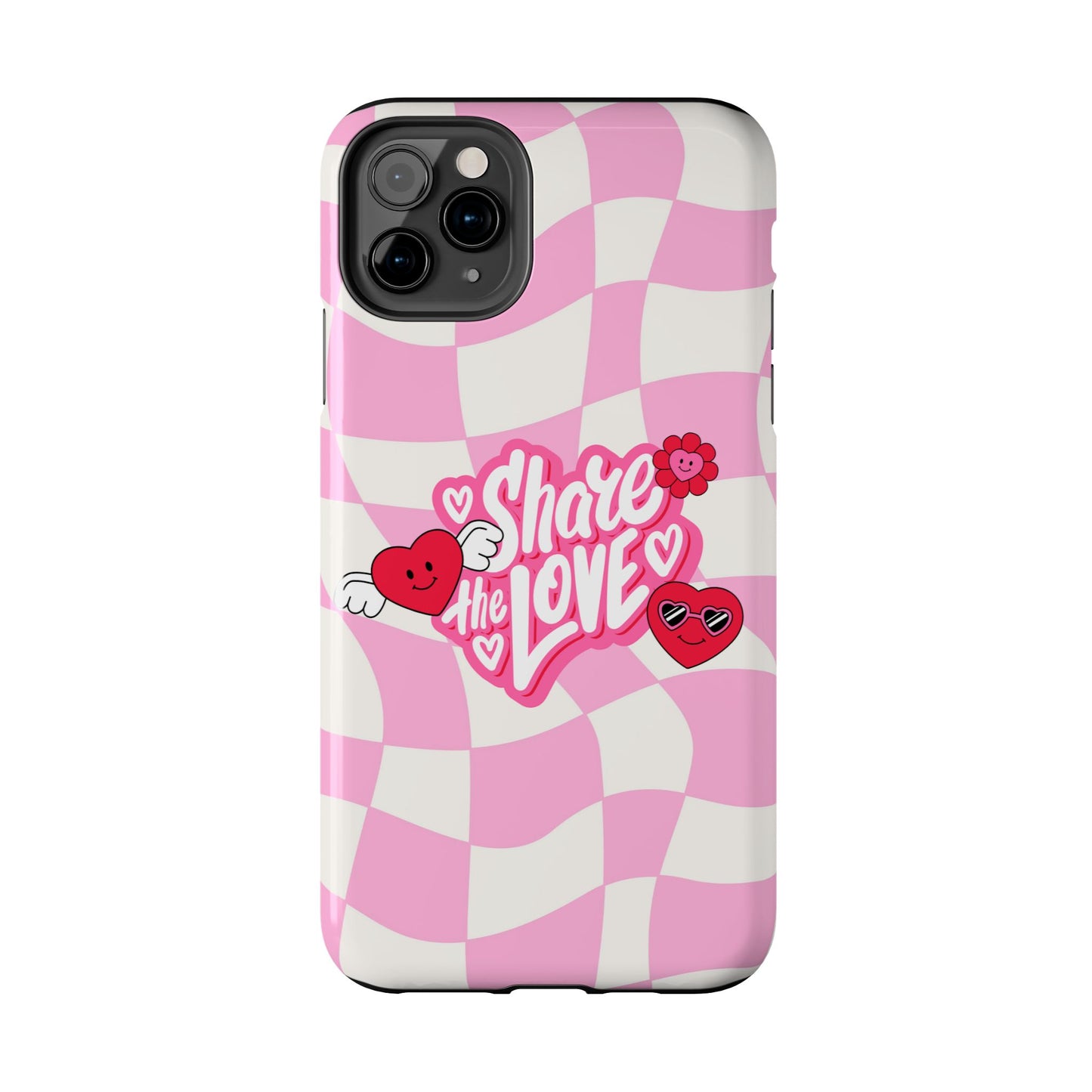 Share the Love Tough Phone Cases - Cute Heart Designs for Valentine's Day, Cute Phone Accessories, Gifts for Teens, Stylish Phone Covers