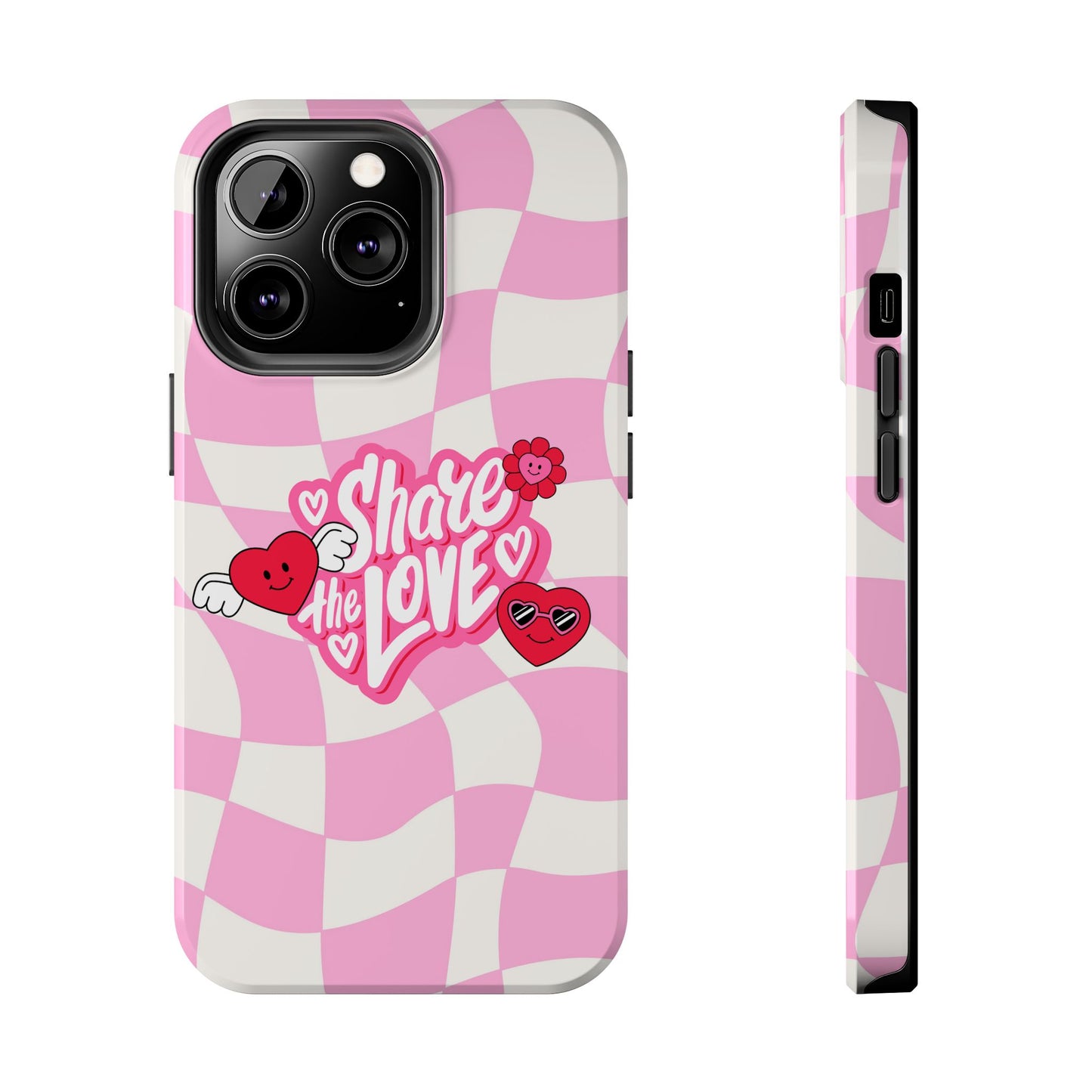 Share the Love Tough Phone Cases - Cute Heart Designs for Valentine's Day, Cute Phone Accessories, Gifts for Teens, Stylish Phone Covers