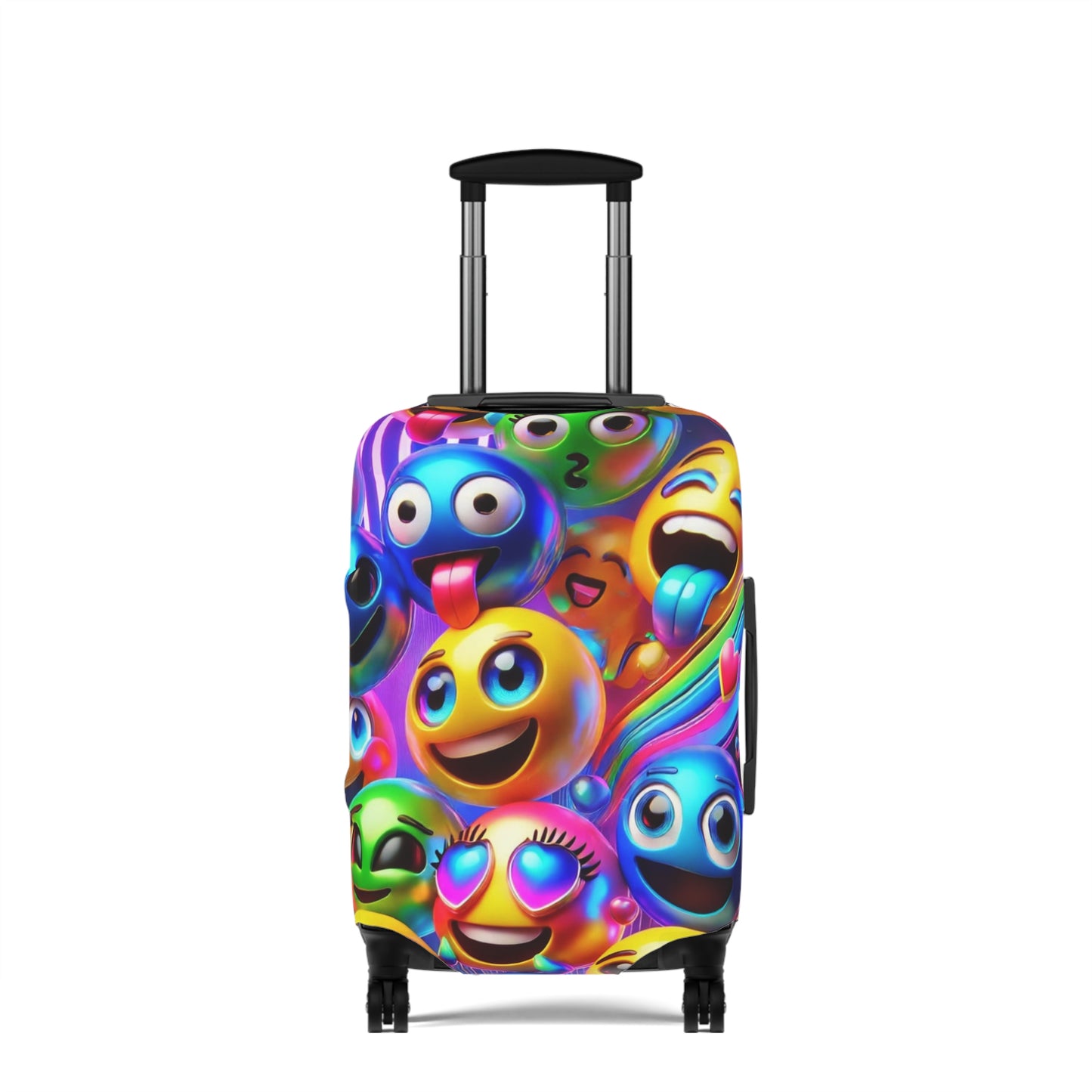 Vibrant Emoji Luggage Cover, Fun Travel Accessory, Personalized Luggage Protector, Gifts for Travelers, Colorful Suitcase Cover