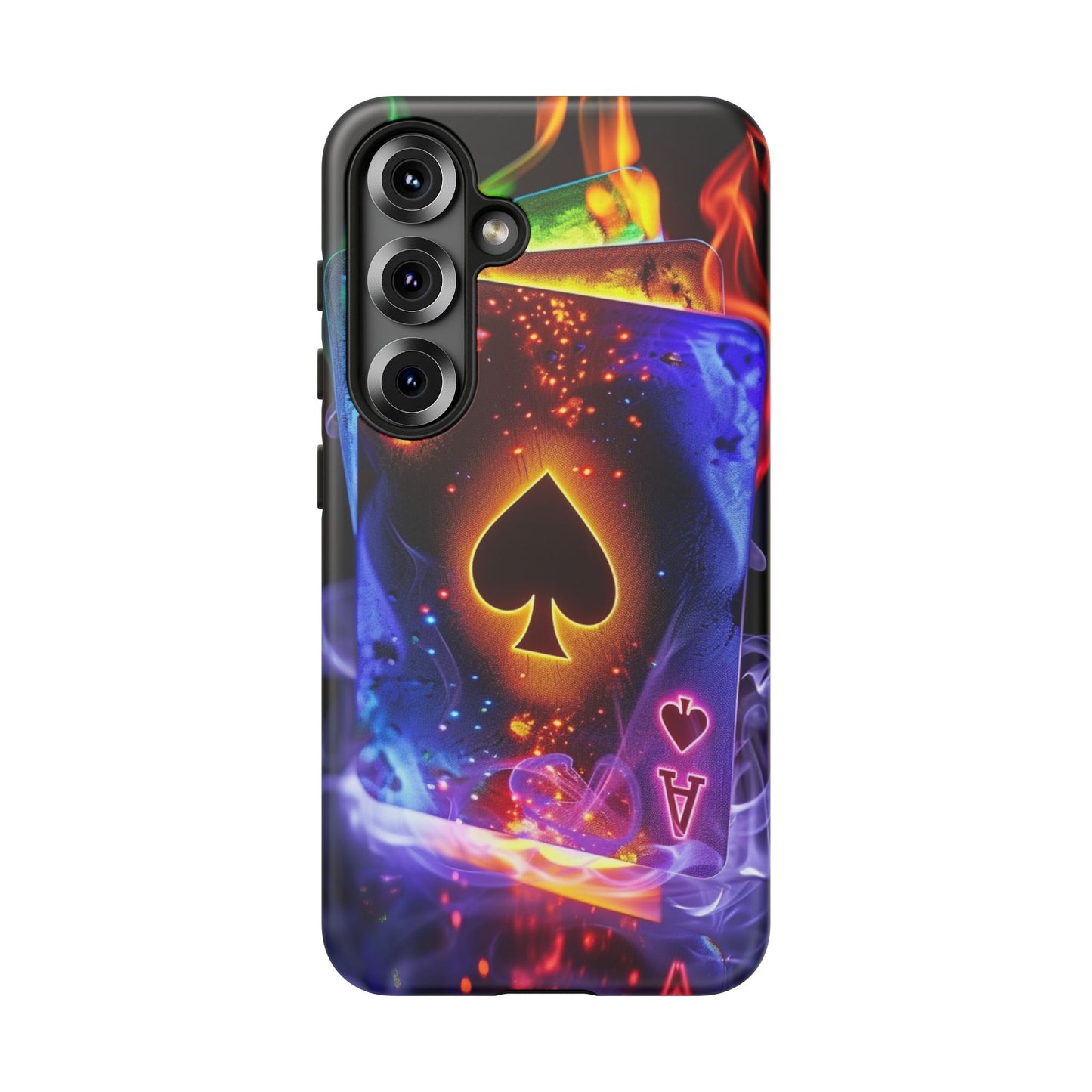 Vibrant Phone Case with Ace of Spades Design, Tough Phone Cover, Colorful Gift for Gamer| Samsung Case